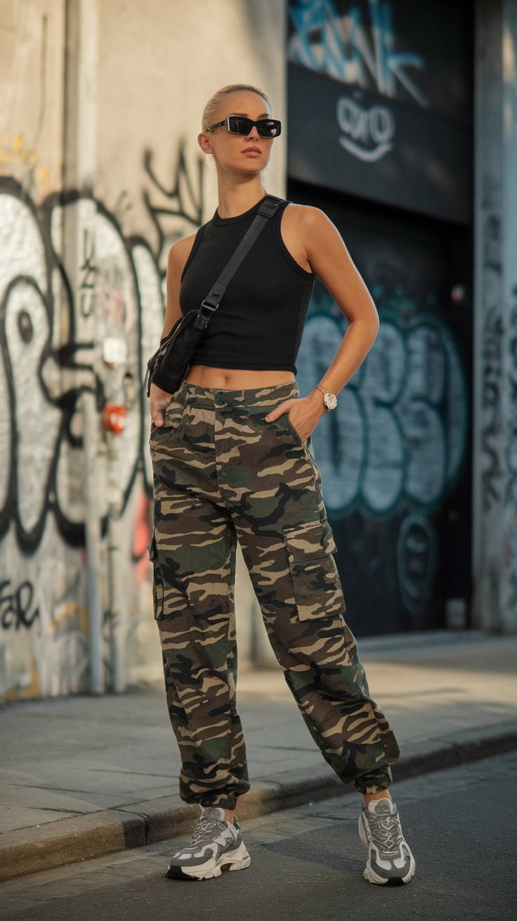 Camouflage Cargo Pants: A Trendy Wardrobe Staple outfit idea