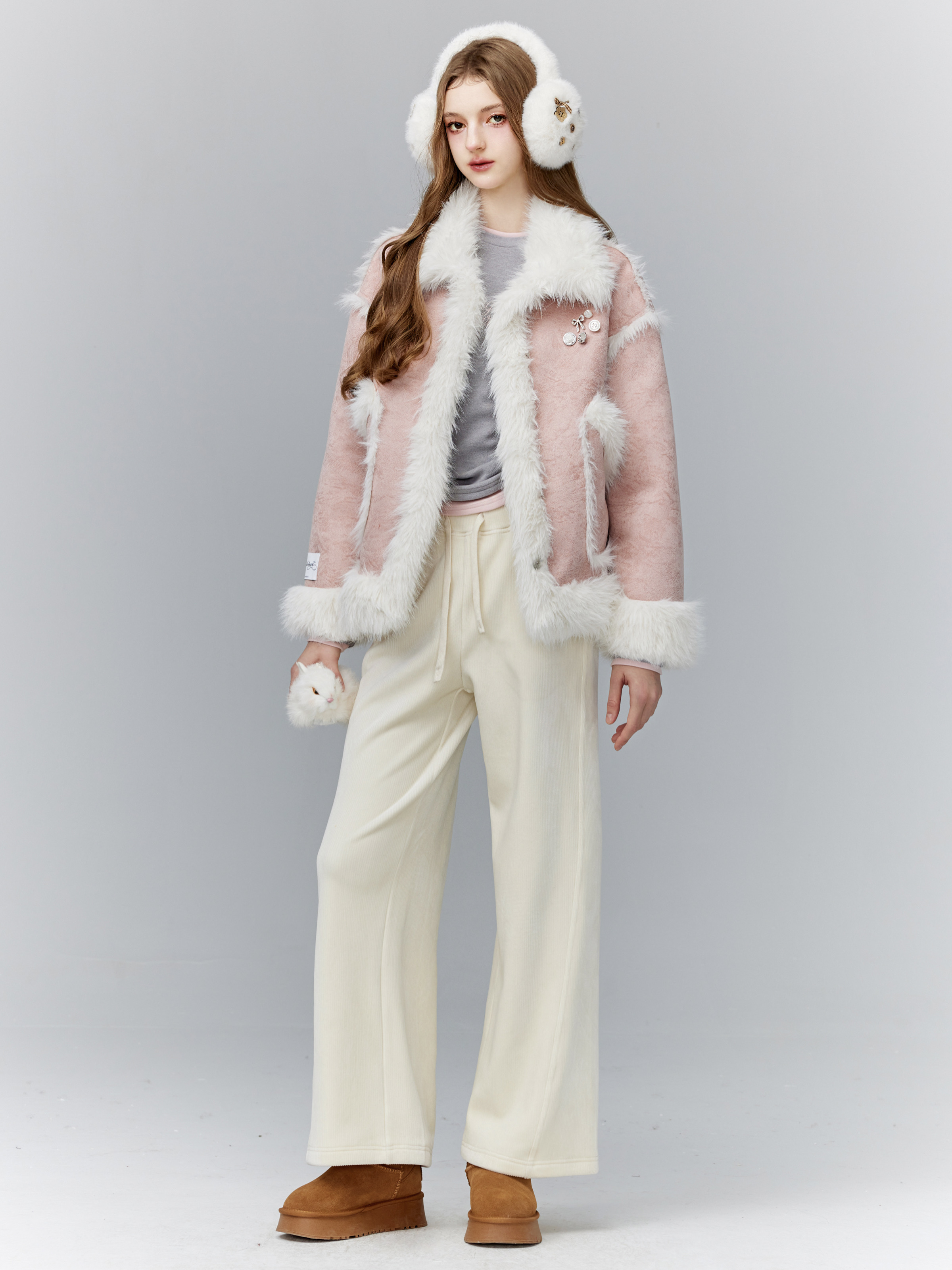 Casual Fleece-Lined Sweatpants for Winter, Versatile Early 80s Commuter Style, Fashionable Comfort Pants