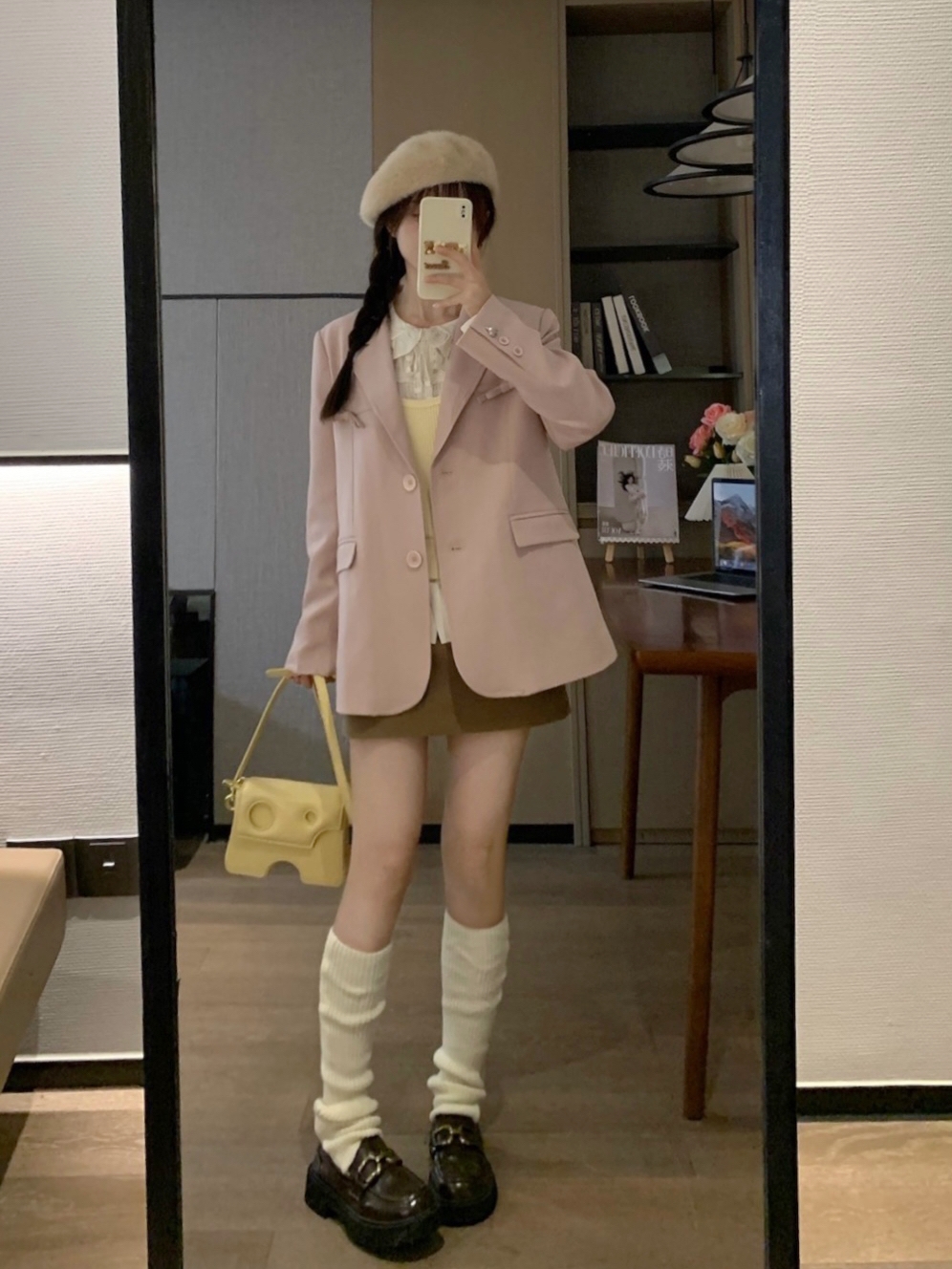 Casual Loose-Fit Mid-Length Pink Blazer for Women - Spring 2025 Slimming Silhouette Fashion Outerwear Casual Loose-Fit Mid-Length Pink Blazer for Women - Spring 2025 Slimming Silhouette Fashion Outerwear