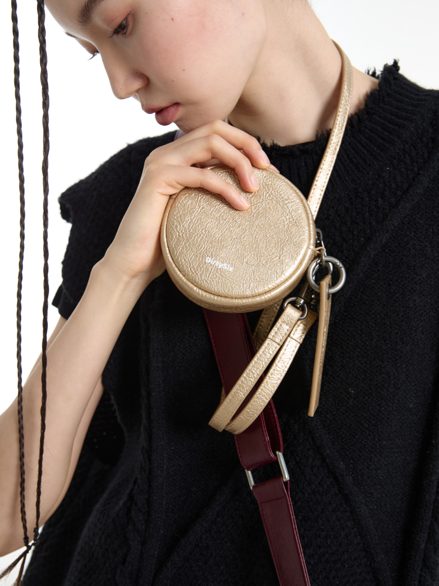 Champagne Bubble Leather Mini Round Bag | Coin & Key Pouch | Stylish Mini Bag for Night Out, Party, Y2K Fashion Champagne Bubble Leather Mini Round Bag | Coin & Key Pouch | Stylish Mini Bag for Night Out, Party, Y2K Fashion