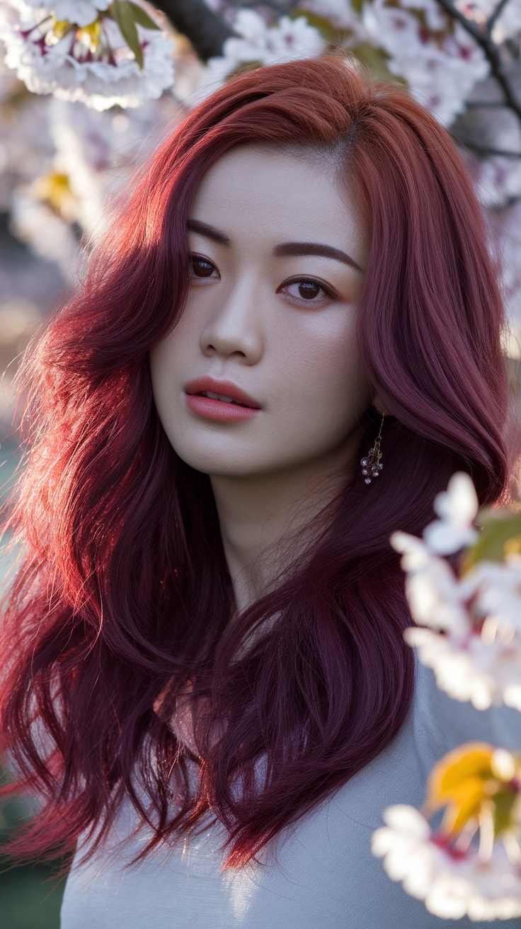 Cherry Dark Red Hair: Styling Tips and Trends outfit idea