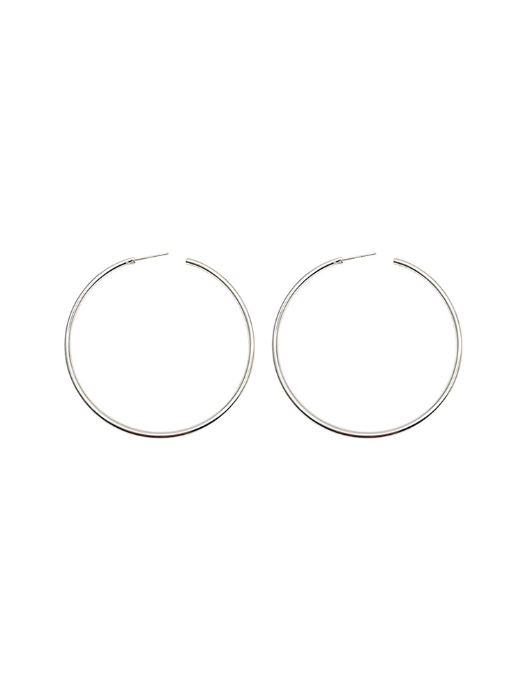 Chic 925 Sterling Silver Needle Big Hoop Earrings - European American Style Large Hoops for Elegant Ear Accessories Chic 925 Sterling Silver Needle Big Hoop Earrings - European American Style Large Hoops for Elegant Ear Accessories