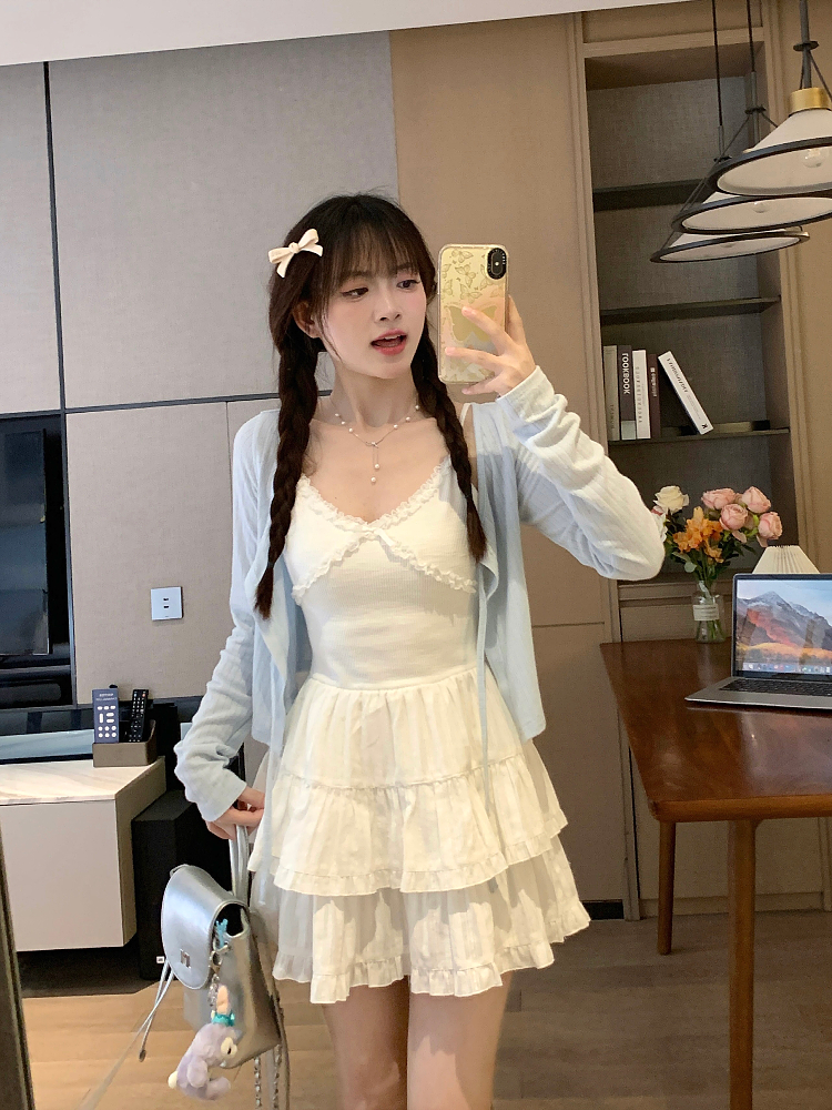 Chic French Style Spaghetti Strap Mini Dress - Sweet Summer Slimming Cake Dress for First Love Vibes Chic French Style Spaghetti Strap Mini Dress - Sweet Summer Slimming Cake Dress for First Love Vibes