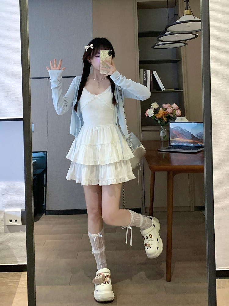 Chic French Style Spaghetti Strap Mini Dress - Sweet Summer Slimming Cake Dress for First Love Vibes Chic French Style Spaghetti Strap Mini Dress - Sweet Summer Slimming Cake Dress for First Love Vibes