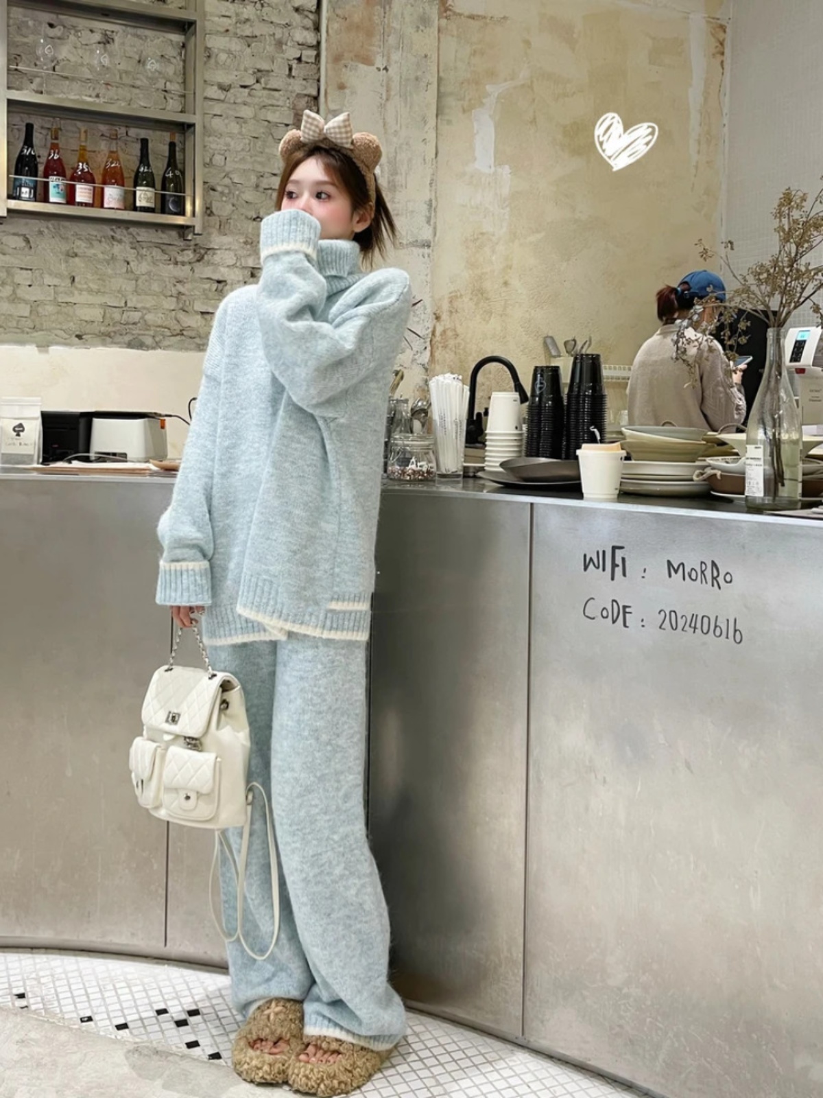 Chic Two-Piece Outfit Set for Women: Cozy Pullover Sweater & Slimming Wide-Leg Pants - Perfect for Late Autumn & Early Winter Fashion Chic Two-Piece Outfit Set for Women: Cozy Pullover Sweater & Slimming Wide-Leg Pants - Perfect for Late Autumn & Early Winter Fashion