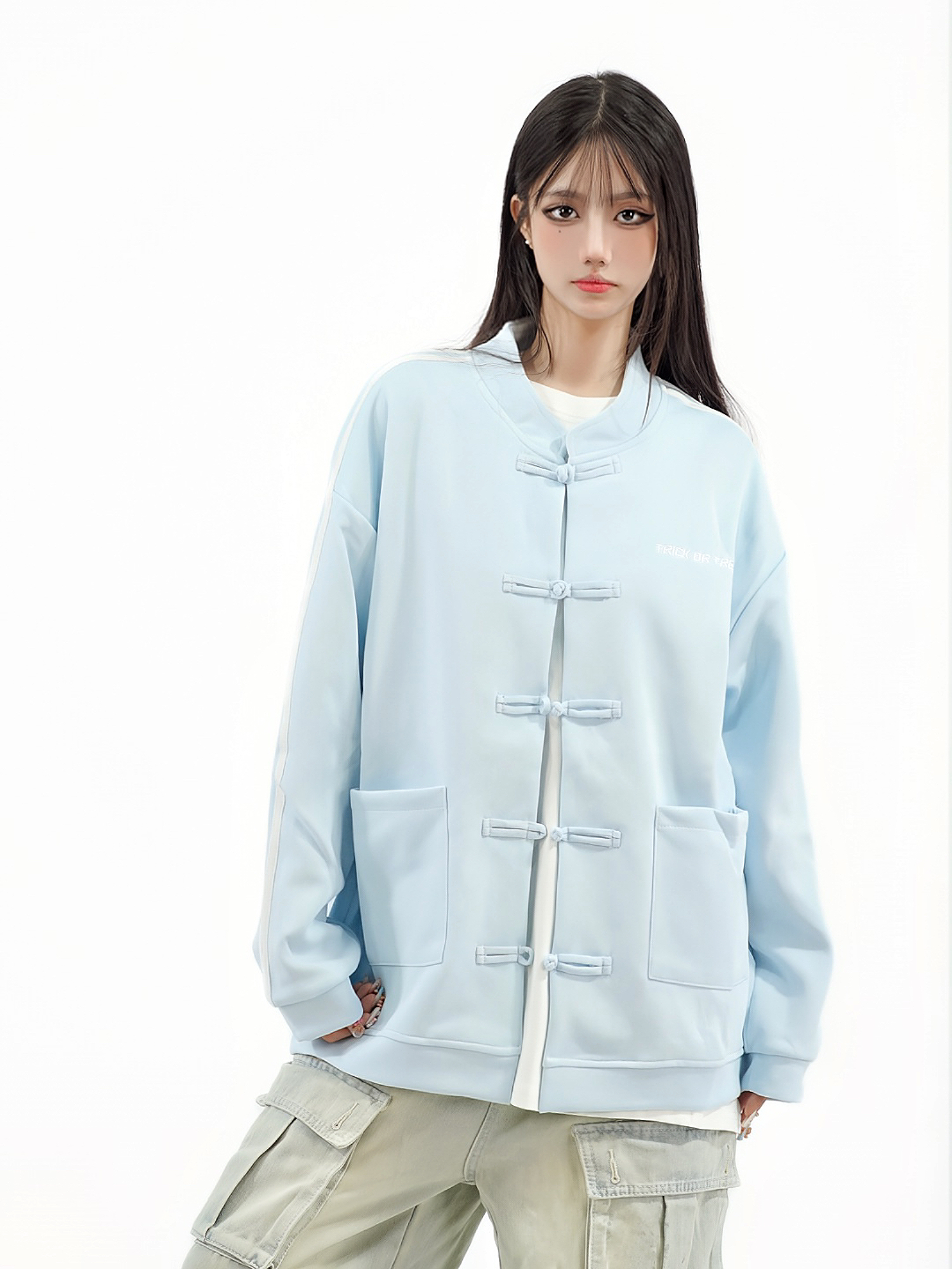 Chinese Style Button Jacket for Couples - Trendy Casual Autumn Top with Amoeba Design - National Trend Fashion Chinese Style Button Jacket for Couples - Trendy Casual Autumn Top with Amoeba Design - National Trend Fashion