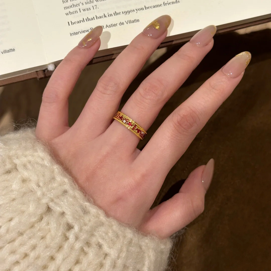 Chinese-Style Cloisonné Enamel Ring for Women, Colorful Window Flower Design, National Palace Museum Inspired, Versatile 2025 Jewelry Chinese-Style Cloisonné Enamel Ring for Women, Colorful Window Flower Design, National Palace Museum Inspired, Versatile 2025 Jewelry