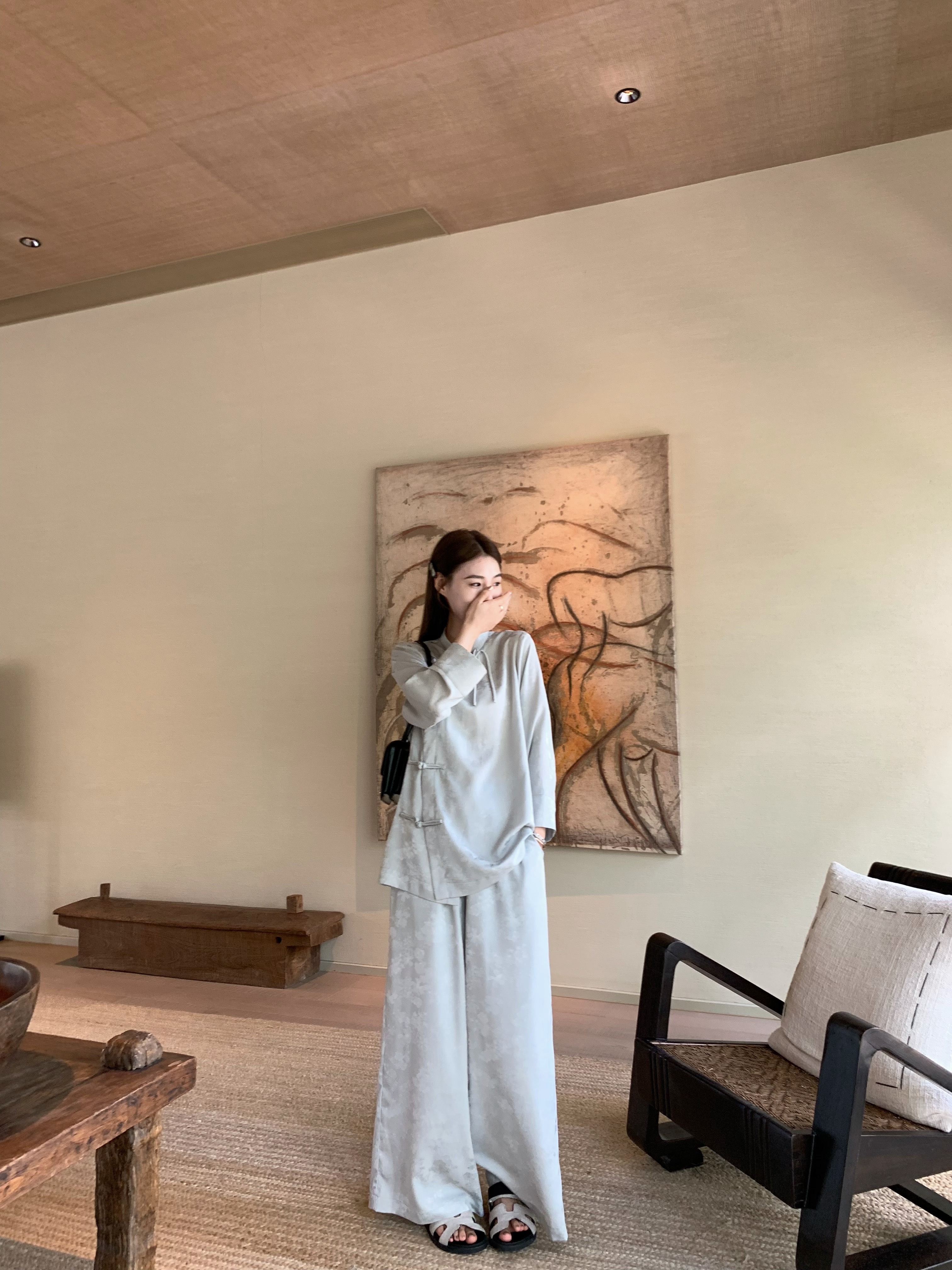 Chinese Style Jacquard Set - Casual Loose Evening Outfit with Fishing Sound Light Luxury Design Chinese Style Jacquard Set - Casual Loose Evening Outfit with Fishing Sound Light Luxury Design