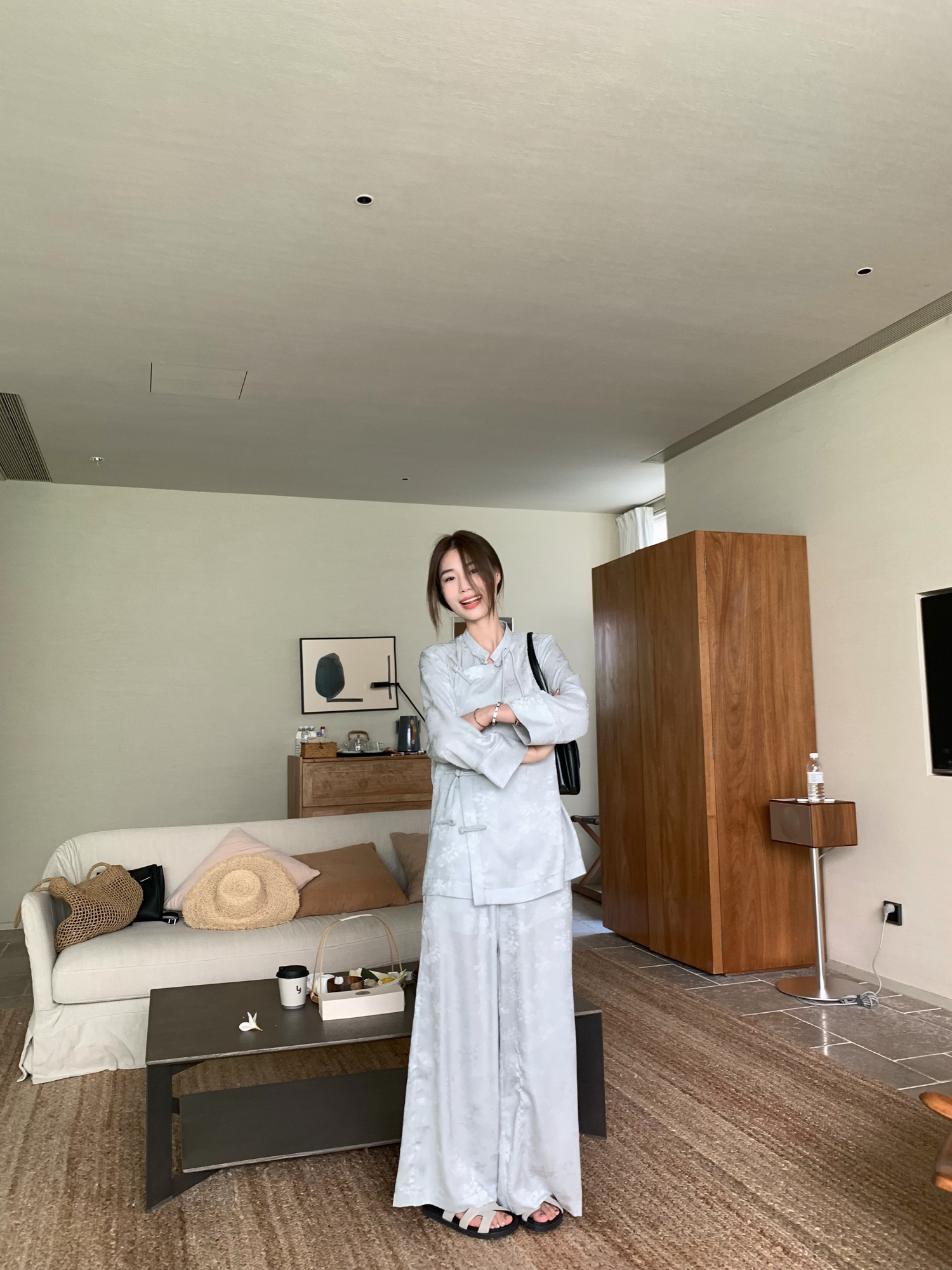 Chinese Style Jacquard Set - Casual Loose Evening Outfit with Fishing Sound Light Luxury Design Chinese Style Jacquard Set - Casual Loose Evening Outfit with Fishing Sound Light Luxury Design