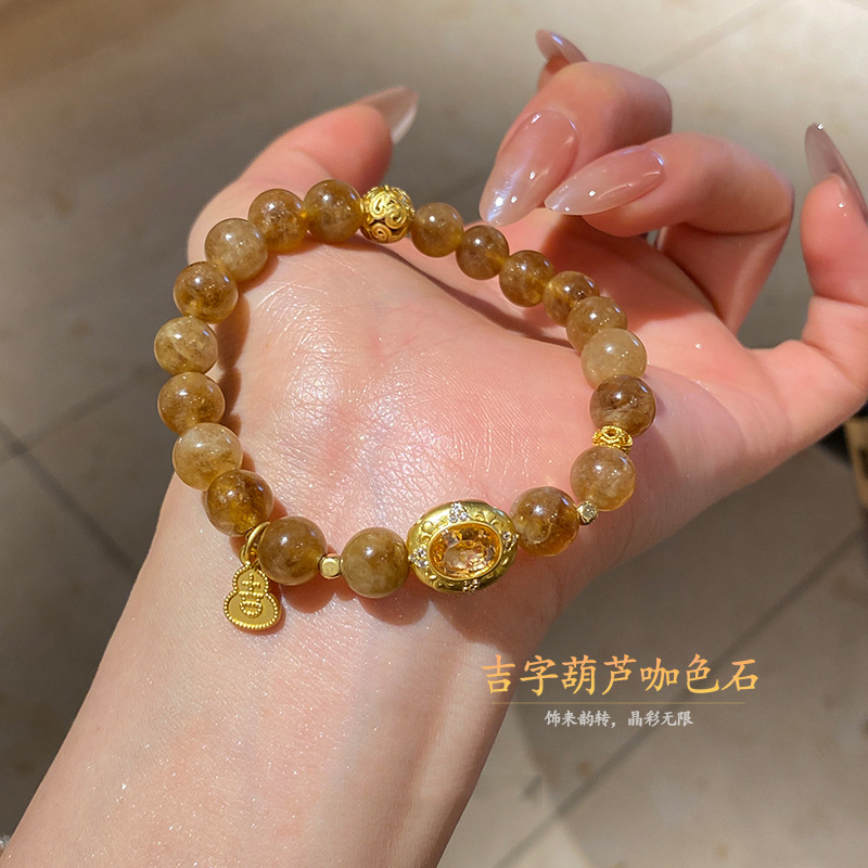 Chinese Style Lotus Seed Gold Tiger Eye Stone Beaded Bracelet - 2025 Niche Fashion Versatile Wristband Accessory Chinese Style Lotus Seed Gold Tiger Eye Stone Beaded Bracelet - 2025 Niche Fashion Versatile Wristband Accessory