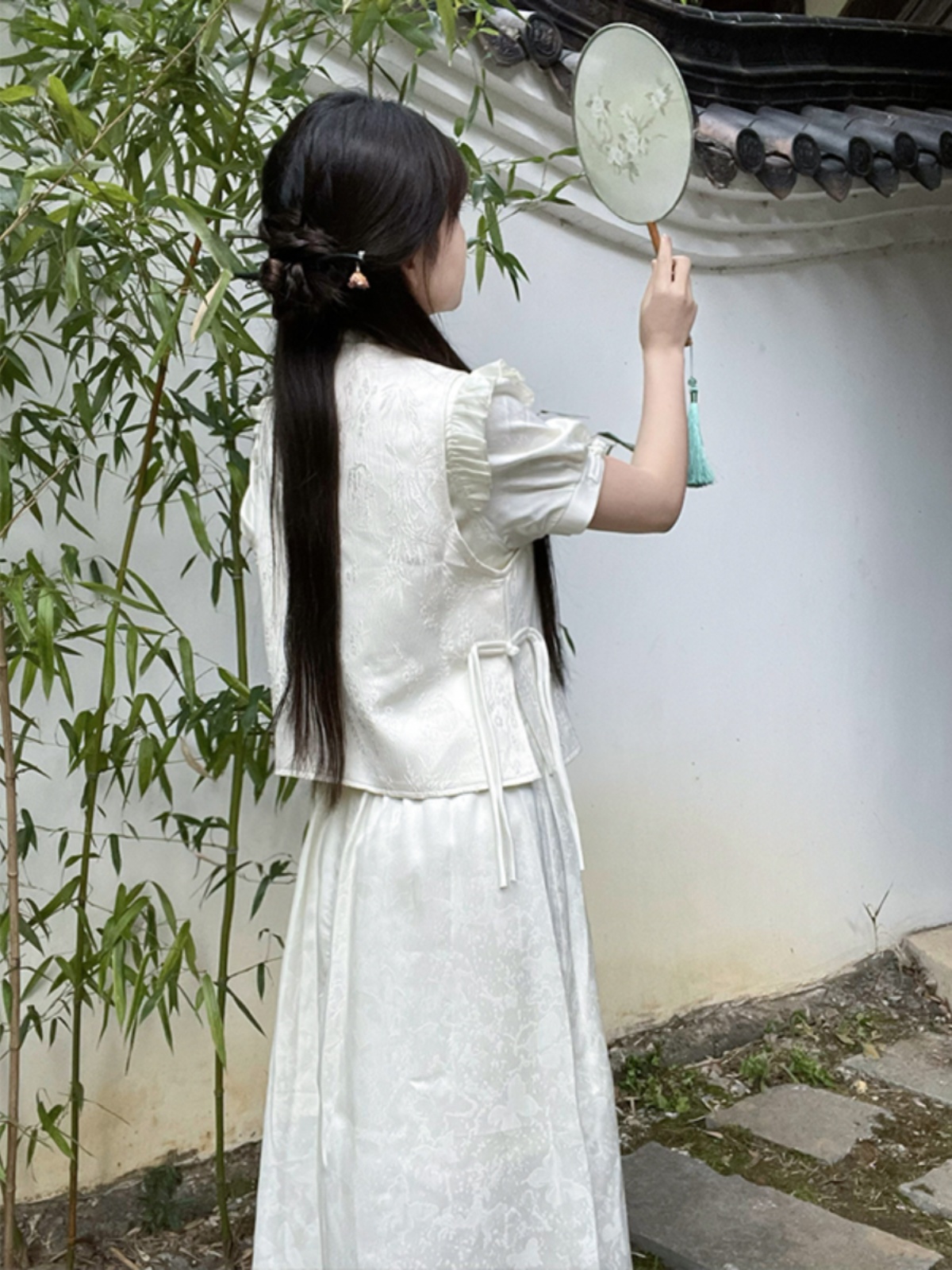 Chinese Style Retro Two-Piece Set Women's Pudding Bear Vest Dress - Vintage Y2K Fashion, Cute Pudding Bear Design Chinese Style Retro Two-Piece Set Women's Pudding Bear Vest Dress - Vintage Y2K Fashion, Cute Pudding Bear Design