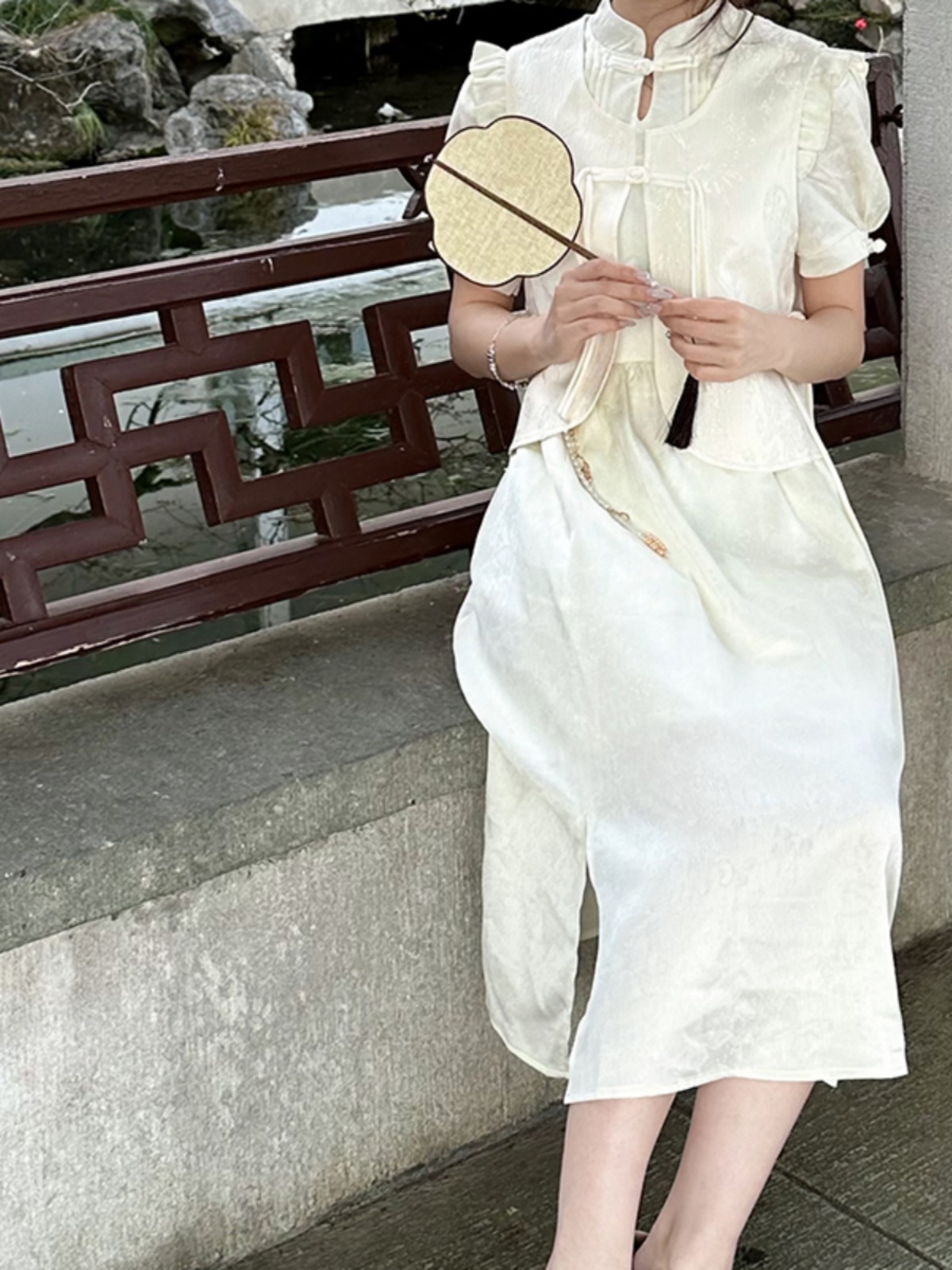 Chinese Style Retro Two-Piece Set Women's Pudding Bear Vest Dress - Vintage Y2K Fashion, Cute Pudding Bear Design Chinese Style Retro Two-Piece Set Women's Pudding Bear Vest Dress - Vintage Y2K Fashion, Cute Pudding Bear Design