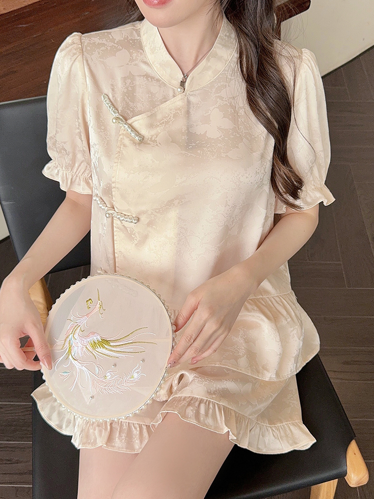 Chinese Wind Ice Silk Pajamas Set for Women - Summer Short Sleeve & Shorts Homewear - 2025 Style, Comfortable and Chic Chinese Wind Ice Silk Pajamas Set for Women - Summer Short Sleeve & Shorts Homewear - 2025 Style, Comfortable and Chic