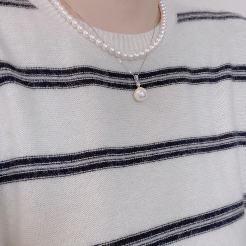 Choker Style French Vintage Pink Pearl Necklace for Women with Diamonds - Light Luxury Fashion Jewelry Choker Style French Vintage Pink Pearl Necklace for Women with Diamonds - Light Luxury Fashion Jewelry