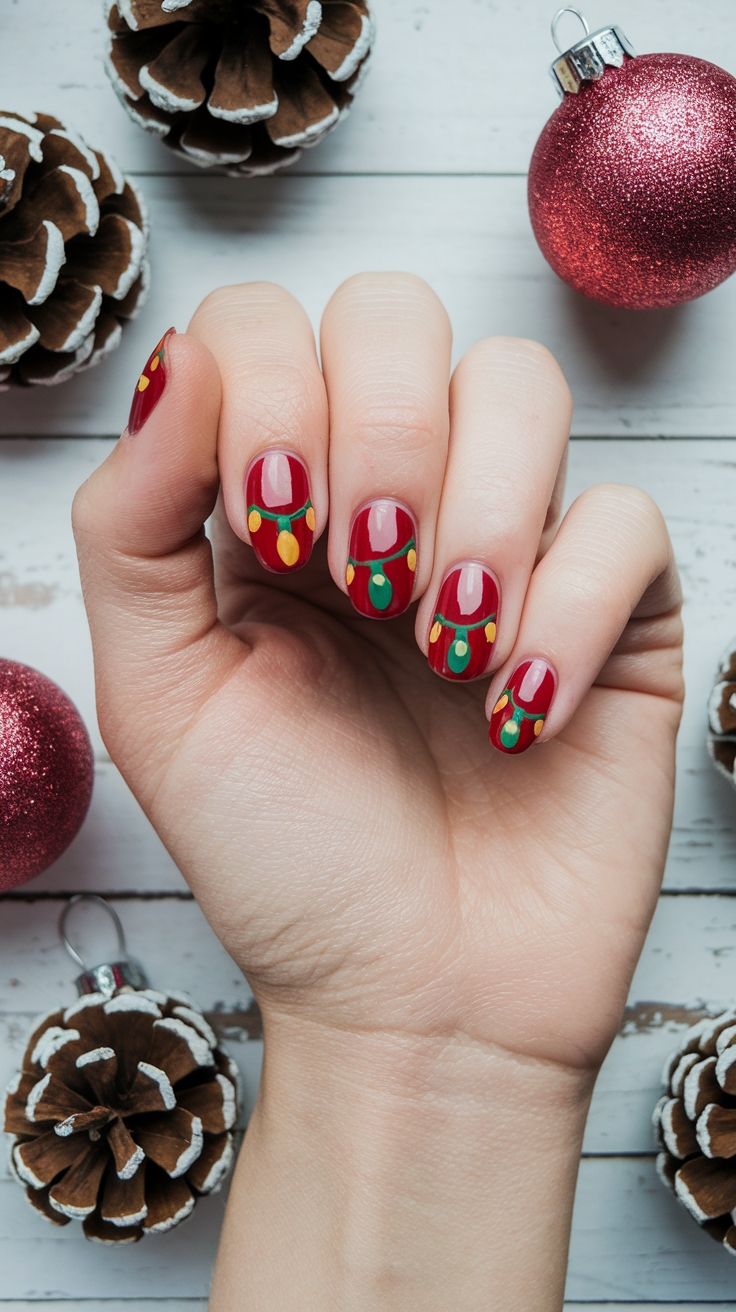 christmas light nail art