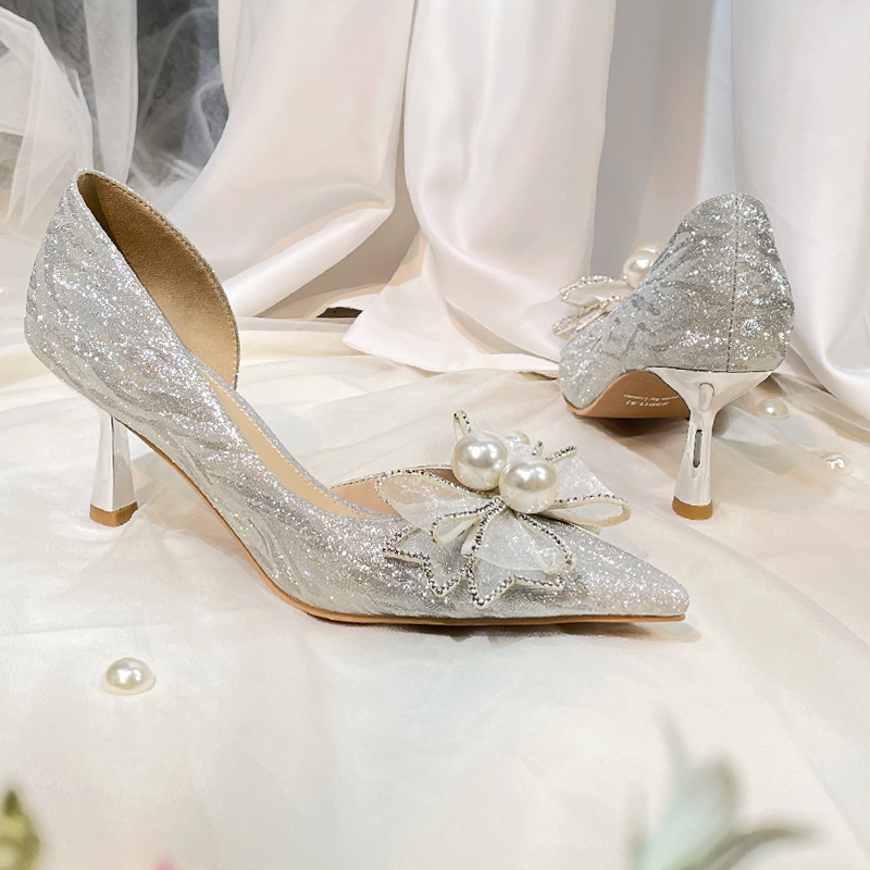 Chunky Heel Wedding Shoes with French Crystals - Stunning High Heels for Brides, Two-in-One Design for Comfort and Daily Wear Chunky Heel Wedding Shoes with French Crystals - Stunning High Heels for Brides, Two-in-One Design for Comfort and Daily Wear