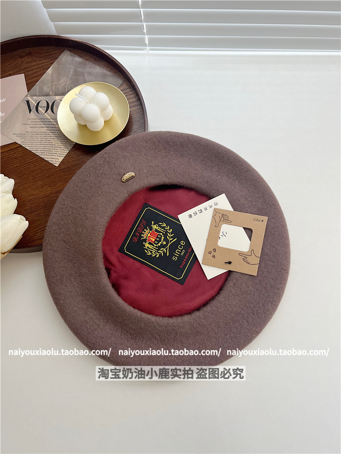 Classic Wool Beret Hat for Women - 14 Colors, Metal Buckle, Retro Artistic Fashion for Autumn and Winter Classic Wool Beret Hat for Women - 14 Colors, Metal Buckle, Retro Artistic Fashion for Autumn and Winter