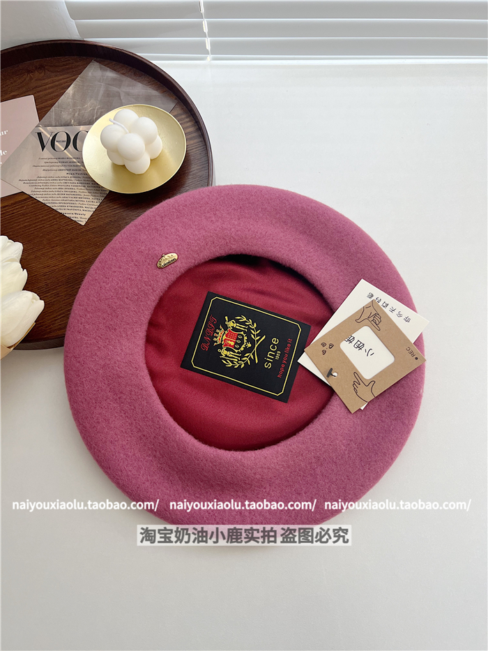 Classic Wool Beret Hat for Women - 14 Colors, Metal Buckle, Retro Artistic Fashion for Autumn and Winter Classic Wool Beret Hat for Women - 14 Colors, Metal Buckle, Retro Artistic Fashion for Autumn and Winter