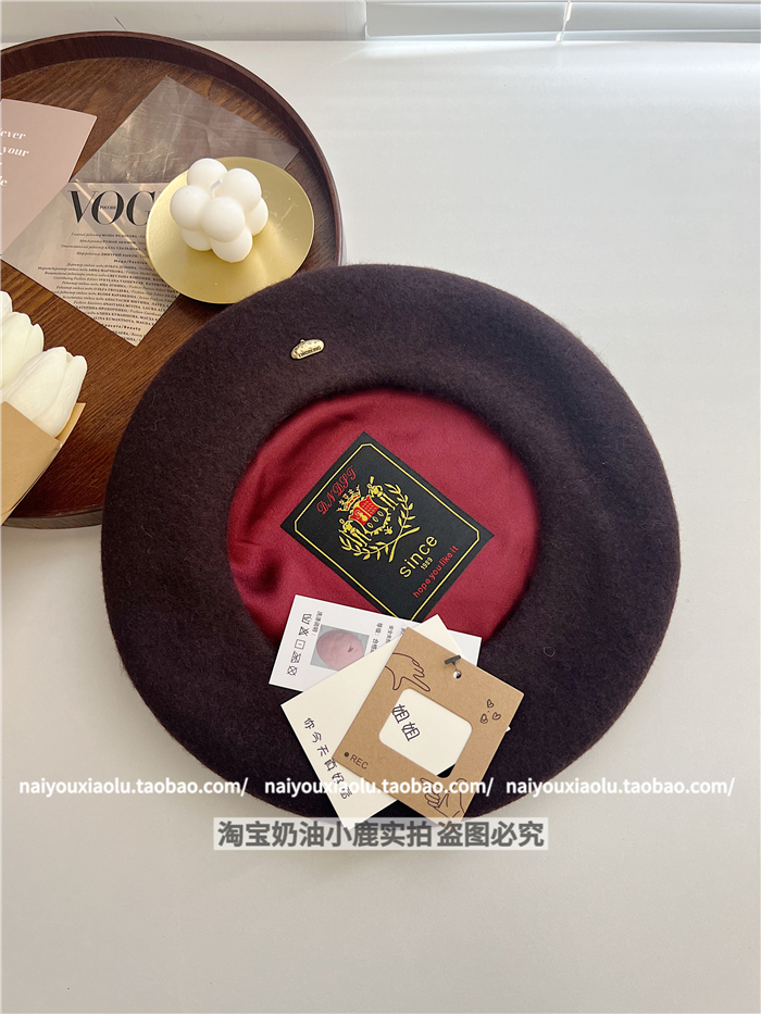 Classic Wool Beret Hat for Women - 14 Colors, Metal Buckle, Retro Artistic Fashion for Autumn and Winter Classic Wool Beret Hat for Women - 14 Colors, Metal Buckle, Retro Artistic Fashion for Autumn and Winter