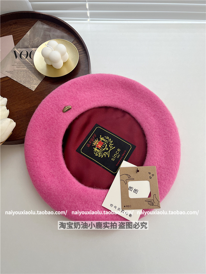 Classic Wool Beret Hat for Women - 14 Colors, Metal Buckle, Retro Artistic Fashion for Autumn and Winter Classic Wool Beret Hat for Women - 14 Colors, Metal Buckle, Retro Artistic Fashion for Autumn and Winter
