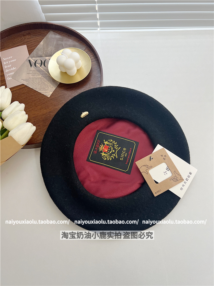 Classic Wool Beret Hat for Women - 14 Colors, Metal Buckle, Retro Artistic Fashion for Autumn and Winter Classic Wool Beret Hat for Women - 14 Colors, Metal Buckle, Retro Artistic Fashion for Autumn and Winter