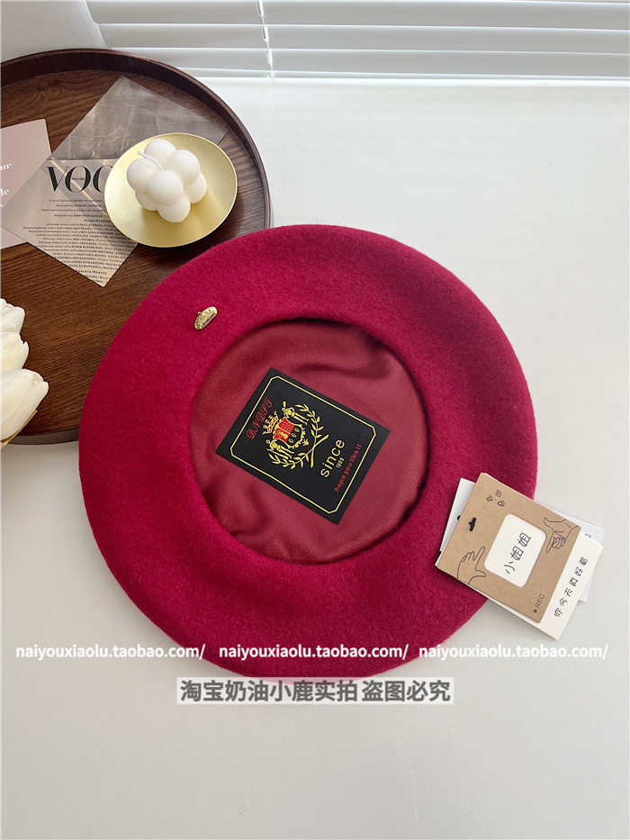 Classic Wool Beret Hat for Women - 14 Colors, Metal Buckle, Retro Artistic Fashion for Autumn and Winter