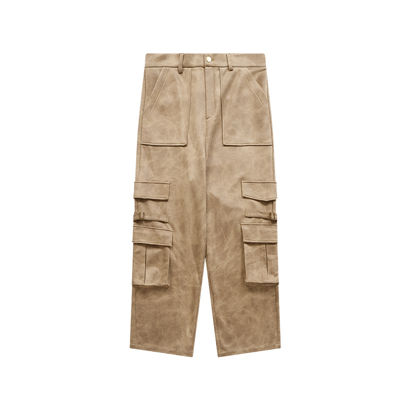 Coffee-Colored Wide-Leg Work Pants for Women - Hip-Hop Street Dance Design, Casual Niche Style, Spicy Girl Aesthetic