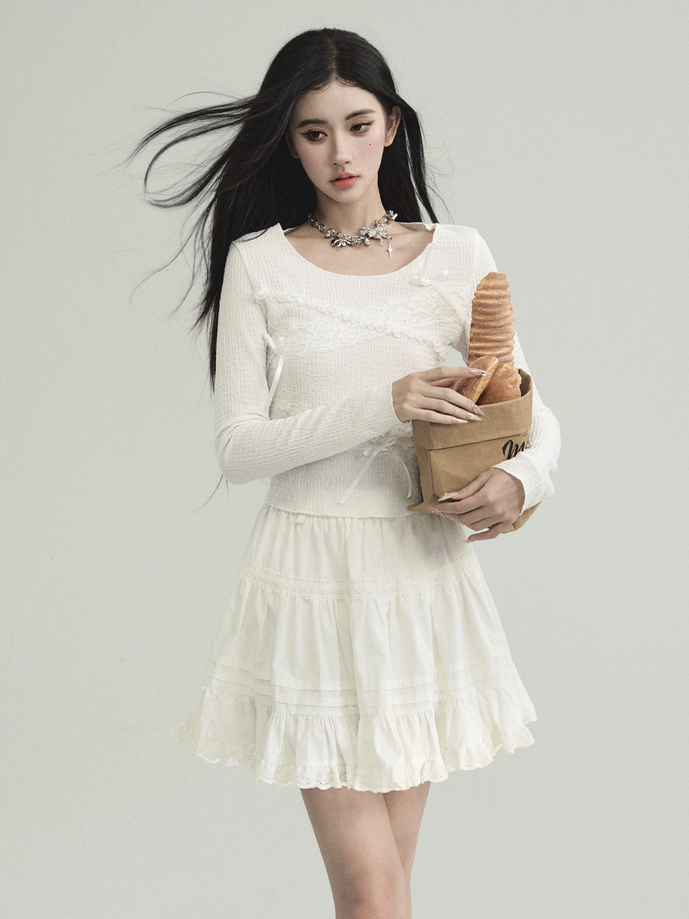 College Style Butterfly Sweet Candy Long Sleeve T-shirt - Trendy Pure Desire Top for Y2K and 90s Fashion Lovers