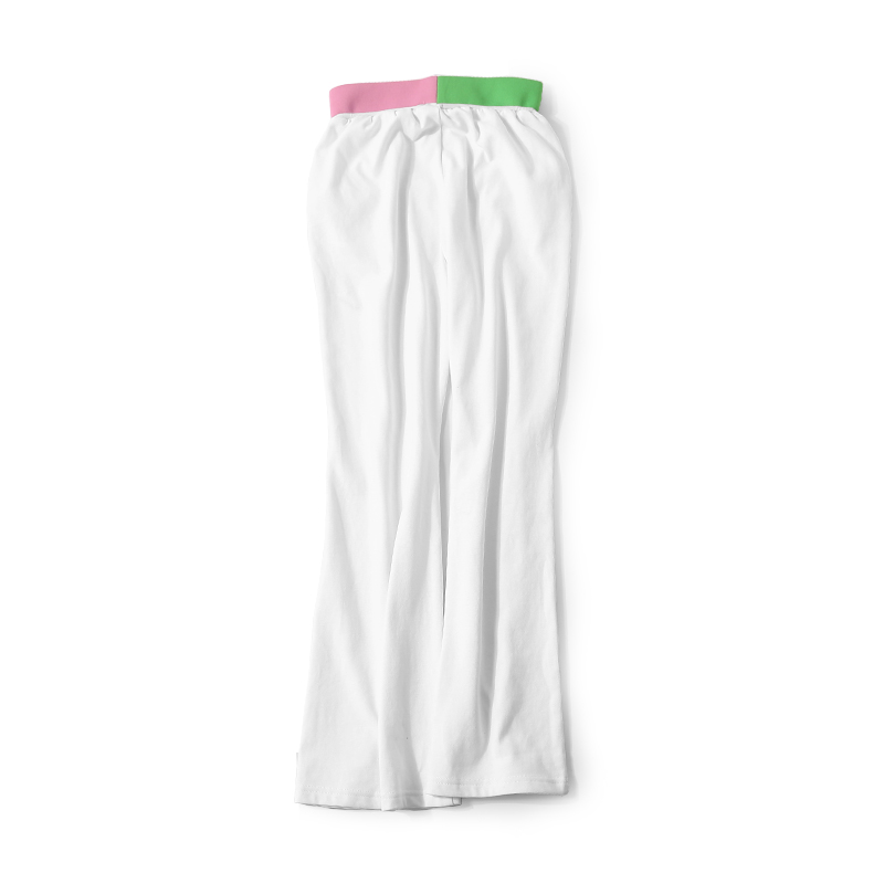 Color-Block Embroidered Letter Casual Flared Sweatpants for Women - Elastic Waist, Woven Belt, Spring Trend, Y2K Fashion Color-Block Embroidered Letter Casual Flared Sweatpants for Women - Elastic Waist, Woven Belt, Spring Trend, Y2K Fashion