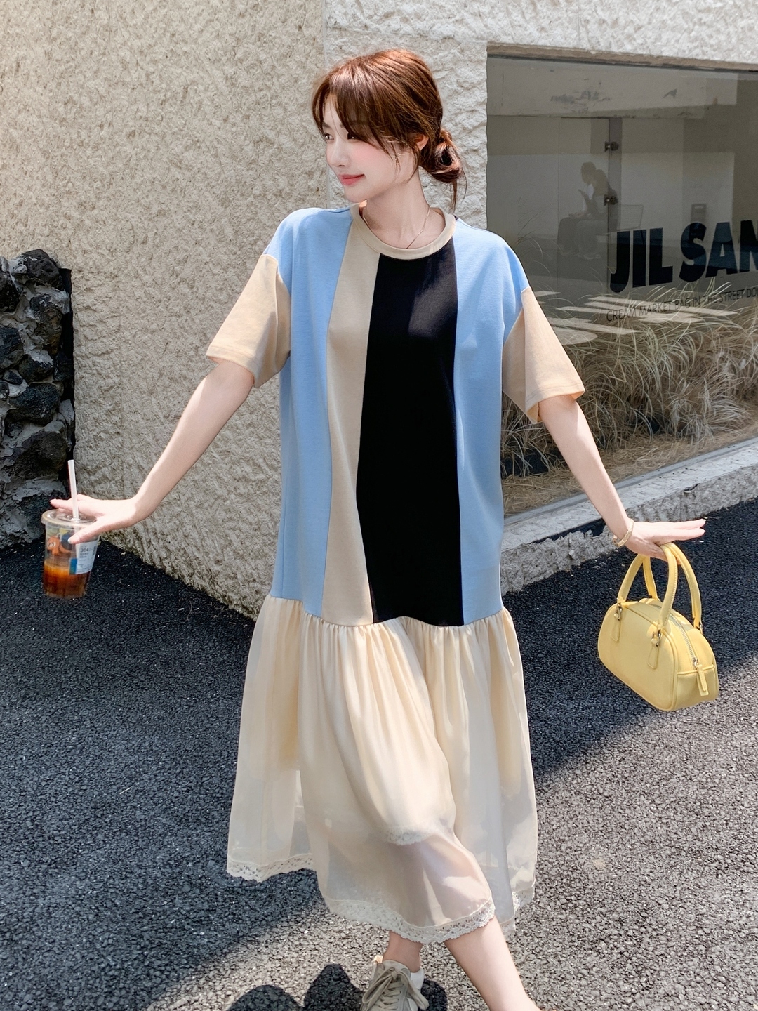 Color-Block Mermaid Dress for Women - Fashionable Vacation Style, Sweet Age-Reducing, Summer 2025 Long Skirt Color-Block Mermaid Dress for Women - Fashionable Vacation Style, Sweet Age-Reducing, Summer 2025 Long Skirt