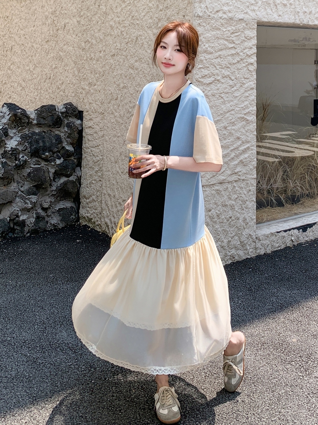Color-Block Mermaid Dress for Women - Fashionable Vacation Style, Sweet Age-Reducing, Summer 2025 Long Skirt Color-Block Mermaid Dress for Women - Fashionable Vacation Style, Sweet Age-Reducing, Summer 2025 Long Skirt
