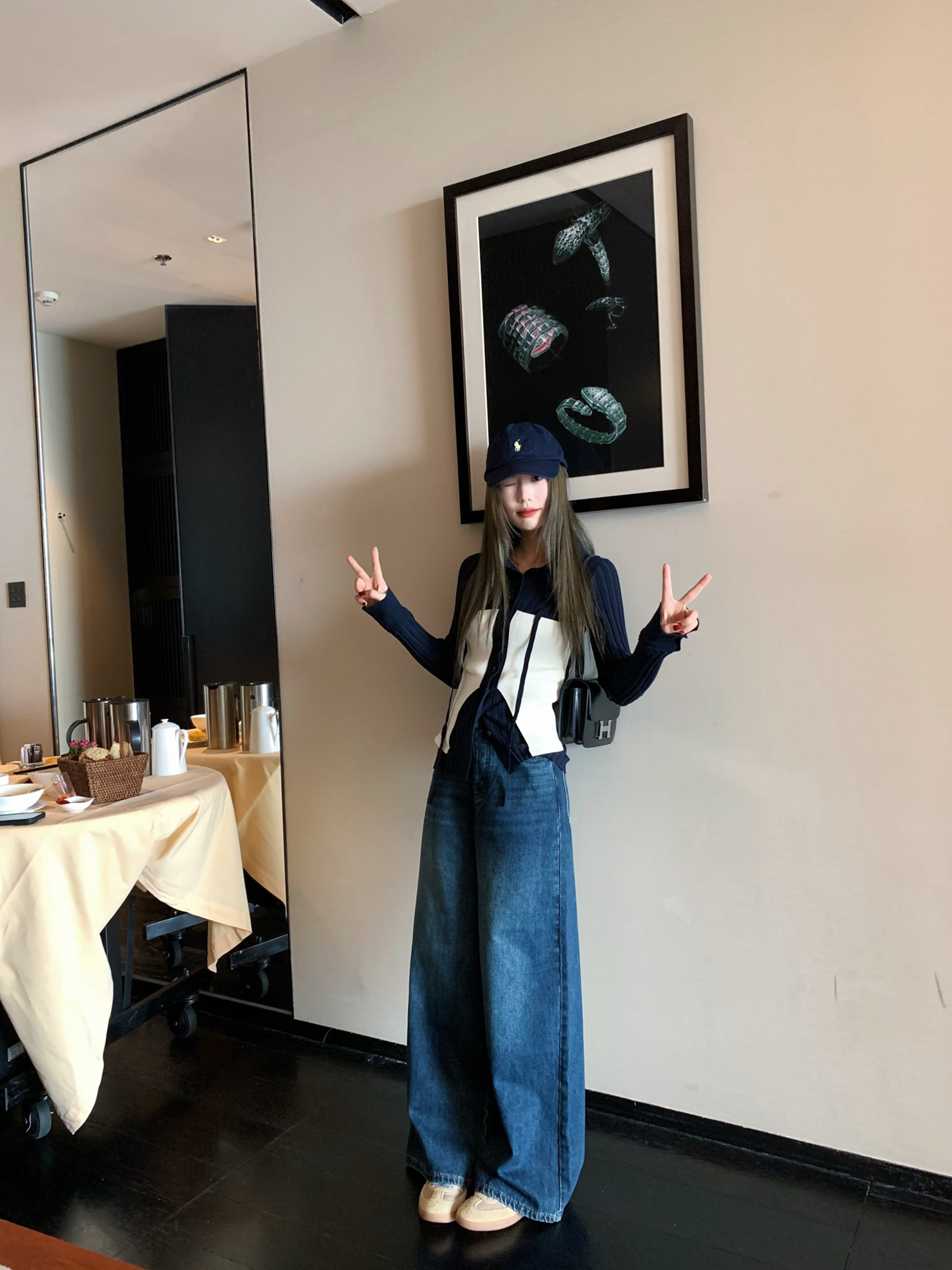 Color Block Spliced Drawstring Slim Fit Knitted Cardigan in Silk Wool - Chic 90s Inspired Healing Art Design Color Block Spliced Drawstring Slim Fit Knitted Cardigan in Silk Wool - Chic 90s Inspired Healing Art Design