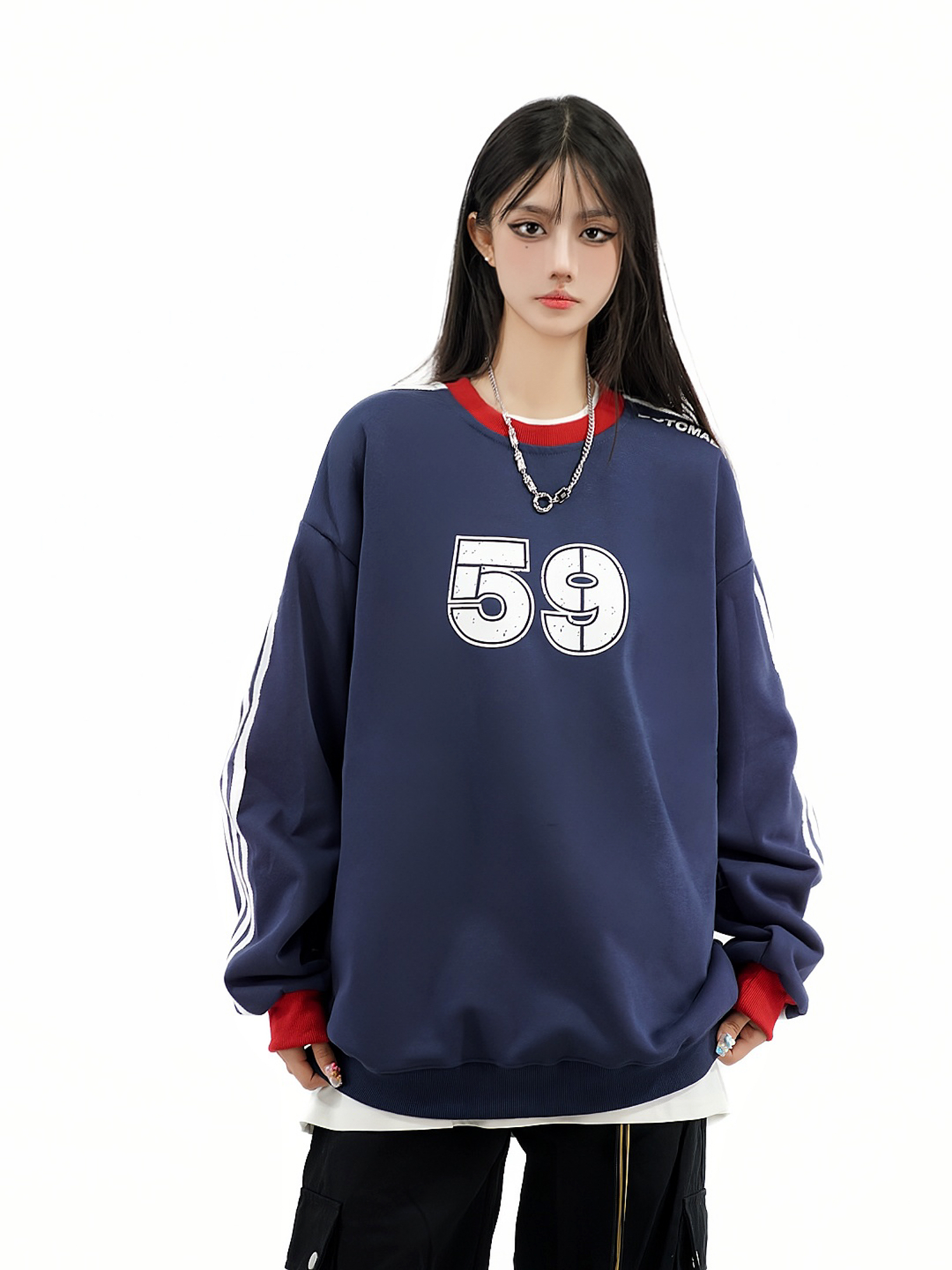 Color-Blocked Hoodie for Couples - Retro American Style, Loose Fit, Casual Autumn Sweatshirt, 90s Inspired Fashion Color-Blocked Hoodie for Couples - Retro American Style, Loose Fit, Casual Autumn Sweatshirt, 90s Inspired Fashion