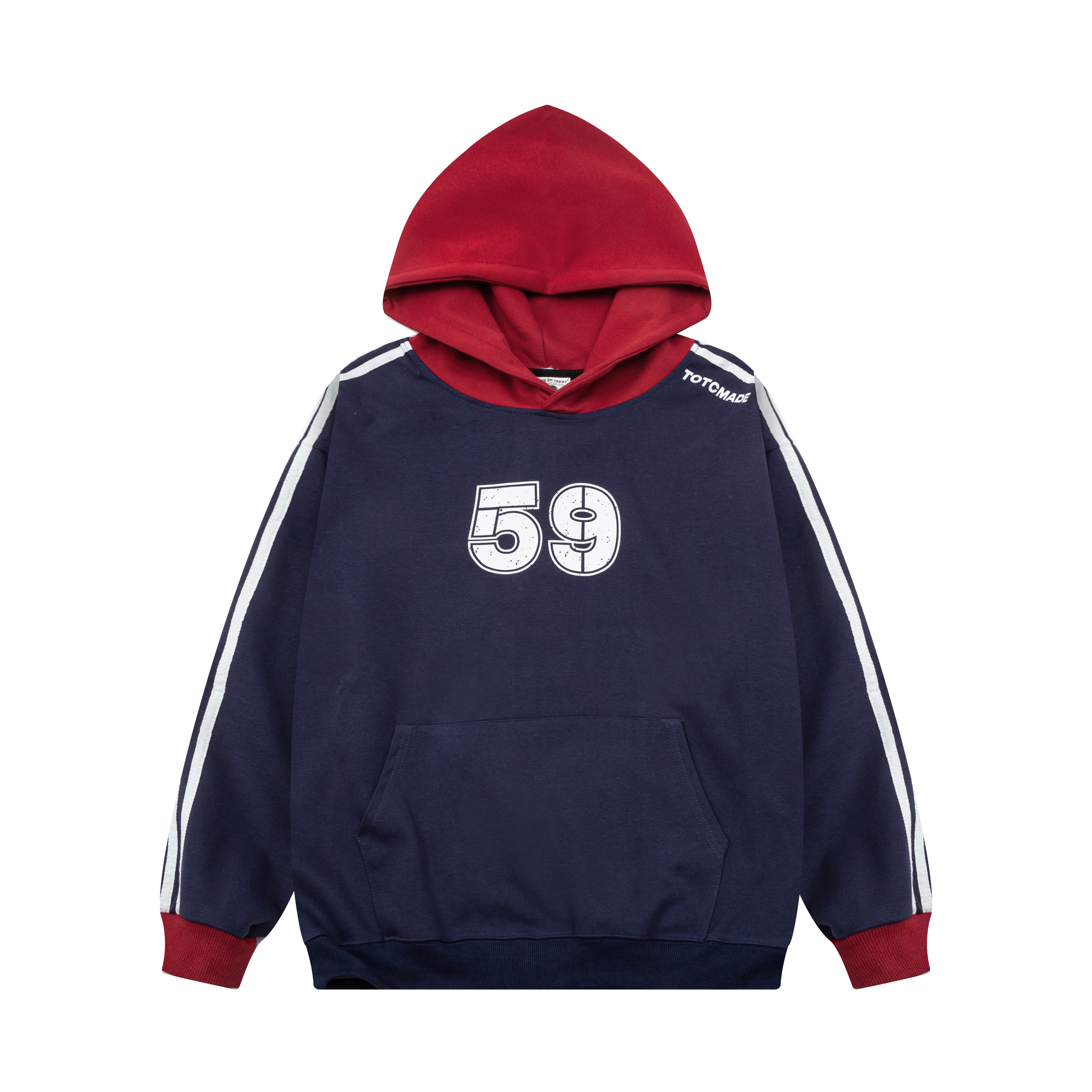 Color-Blocked Hoodie for Couples - Retro American Style, Loose Fit, Casual Autumn Sweatshirt, 90s Inspired Fashion