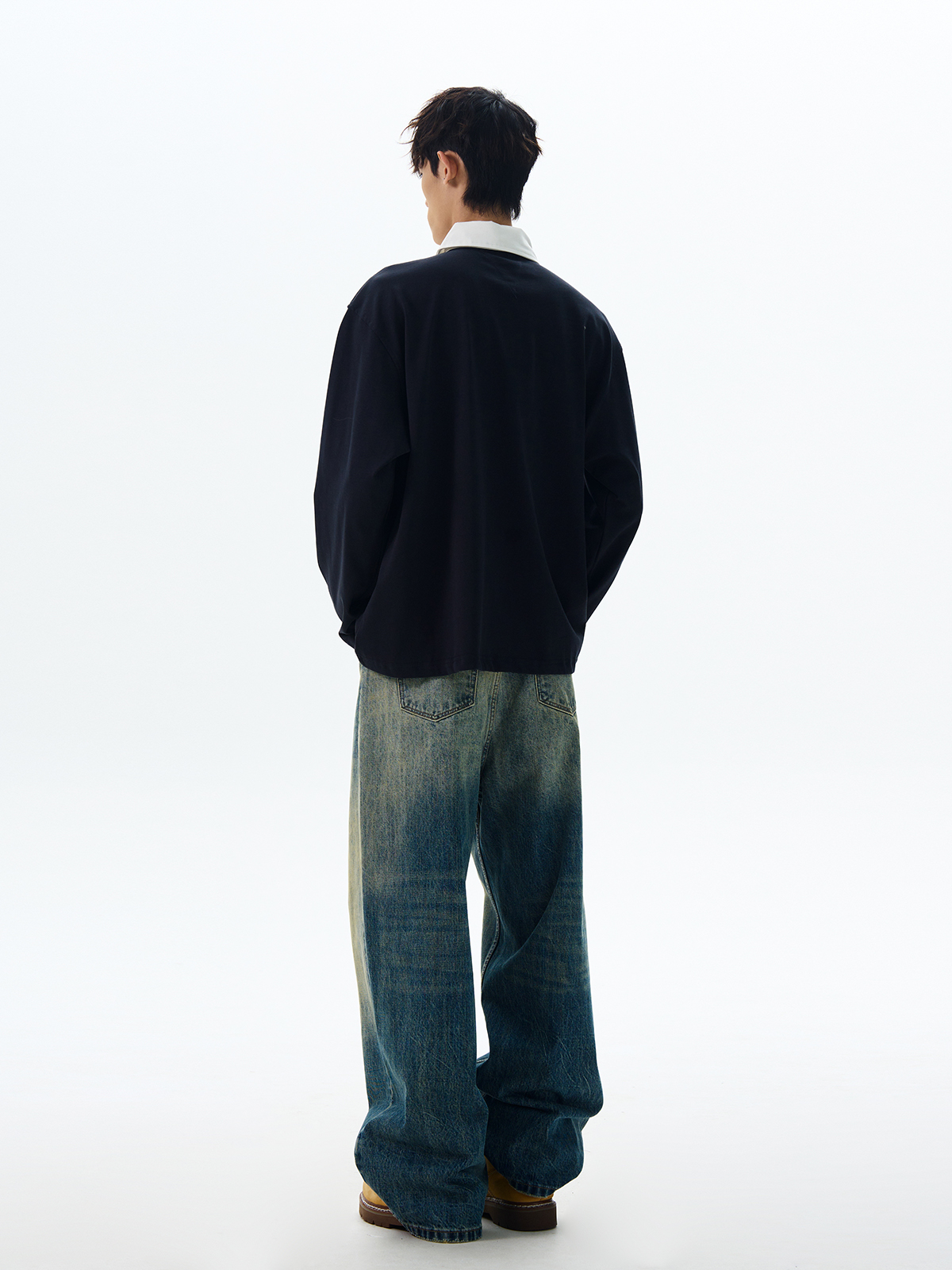 Color-Blocked Polo Shirt for Men and Women - American Retro Style, Faux Two-Piece Design, Versatile Clean Fit Top Color-Blocked Polo Shirt for Men and Women - American Retro Style, Faux Two-Piece Design, Versatile Clean Fit Top