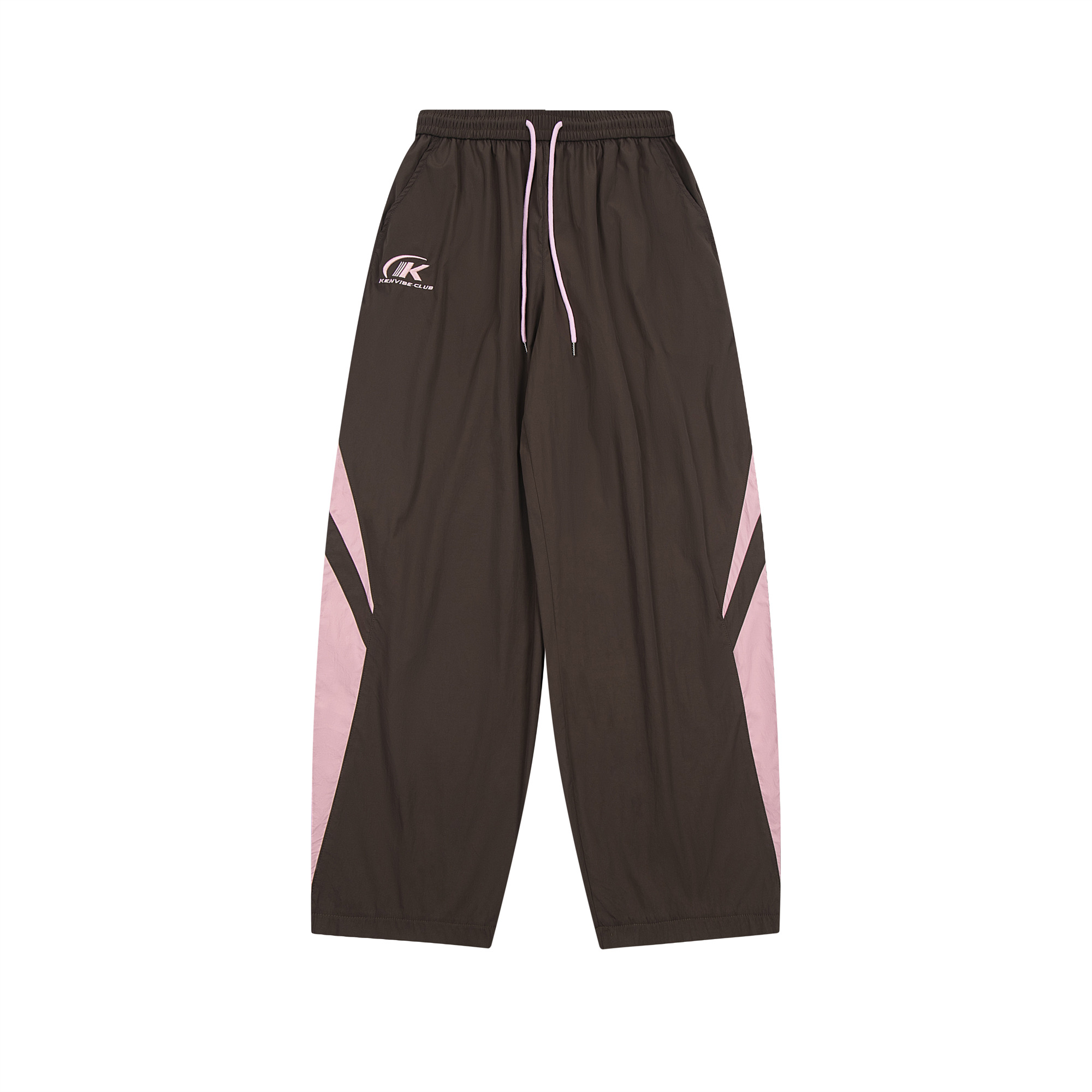 Colorful Color-Blocking Wide-Leg Loose Long Pants for Women - Retro American Summer Nylon Sports Casual Style Colorful Color-Blocking Wide-Leg Loose Long Pants for Women - Retro American Summer Nylon Sports Casual Style