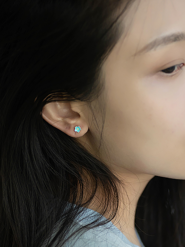 Colorful Enamel Drop Earrings for Women - Delicate 925 Silver Floral Design, Cute Ear Accessories Gift Colorful Enamel Drop Earrings for Women - Delicate 925 Silver Floral Design, Cute Ear Accessories Gift
