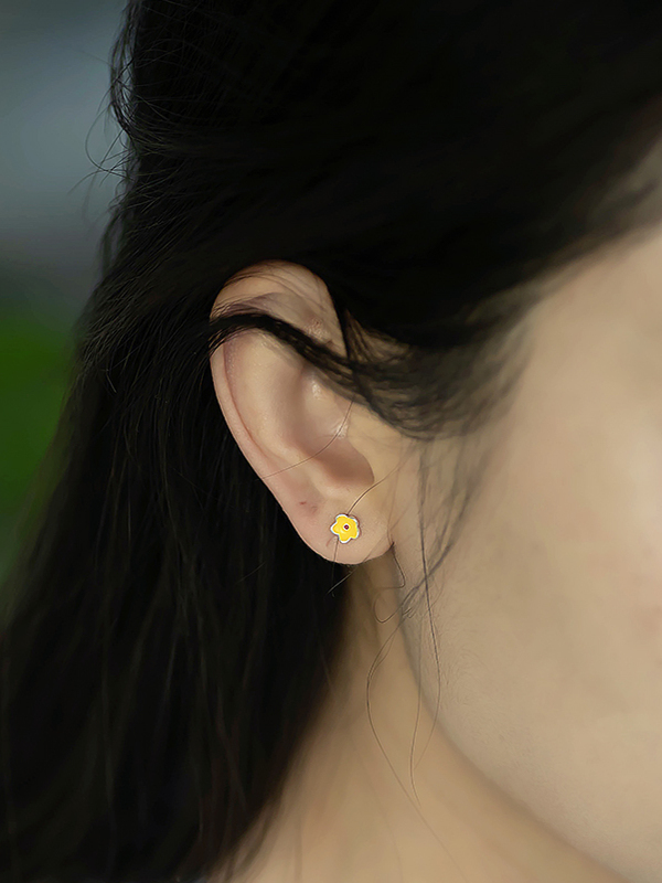 Colorful Enamel Drop Earrings for Women - Delicate 925 Silver Floral Design, Cute Ear Accessories Gift Colorful Enamel Drop Earrings for Women - Delicate 925 Silver Floral Design, Cute Ear Accessories Gift