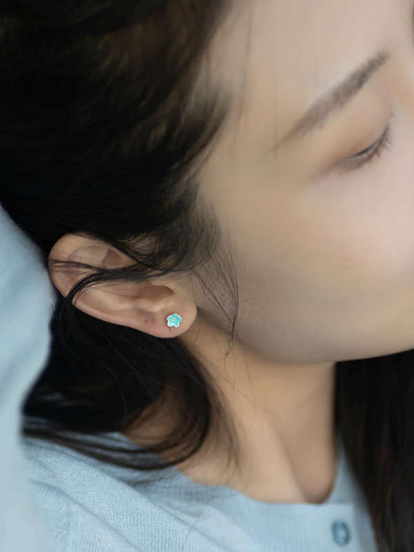 Colorful Enamel Drop Earrings for Women - Delicate 925 Silver Floral Design, Cute Ear Accessories Gift Colorful Enamel Drop Earrings for Women - Delicate 925 Silver Floral Design, Cute Ear Accessories Gift