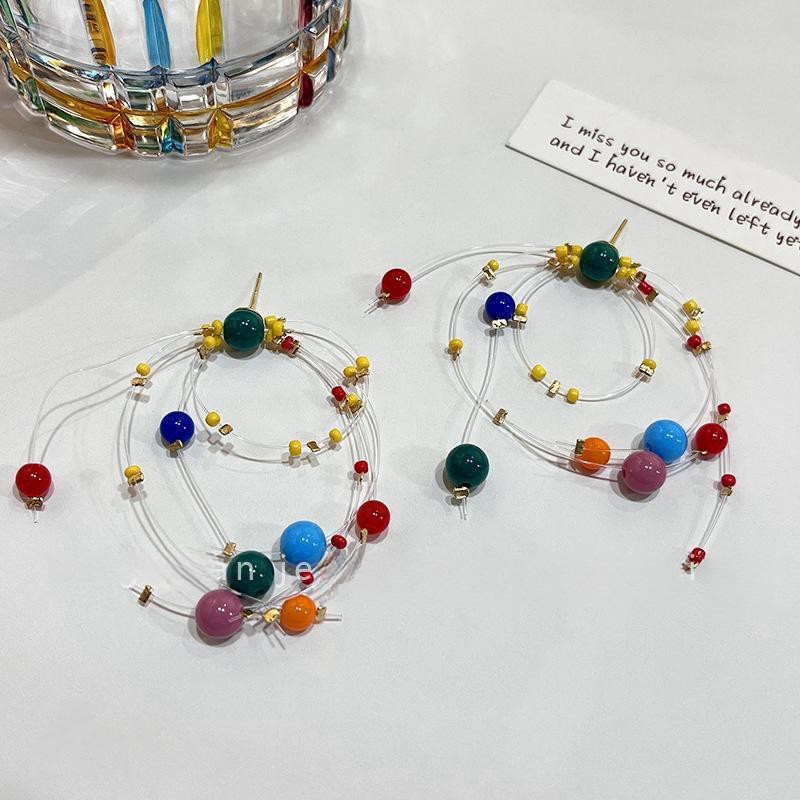 Colorful Fireworks Beaded Earrings - 2025 New Dopamine Contrast Color Long Earrings for Personality and Fun Colorful Fireworks Beaded Earrings - 2025 New Dopamine Contrast Color Long Earrings for Personality and Fun