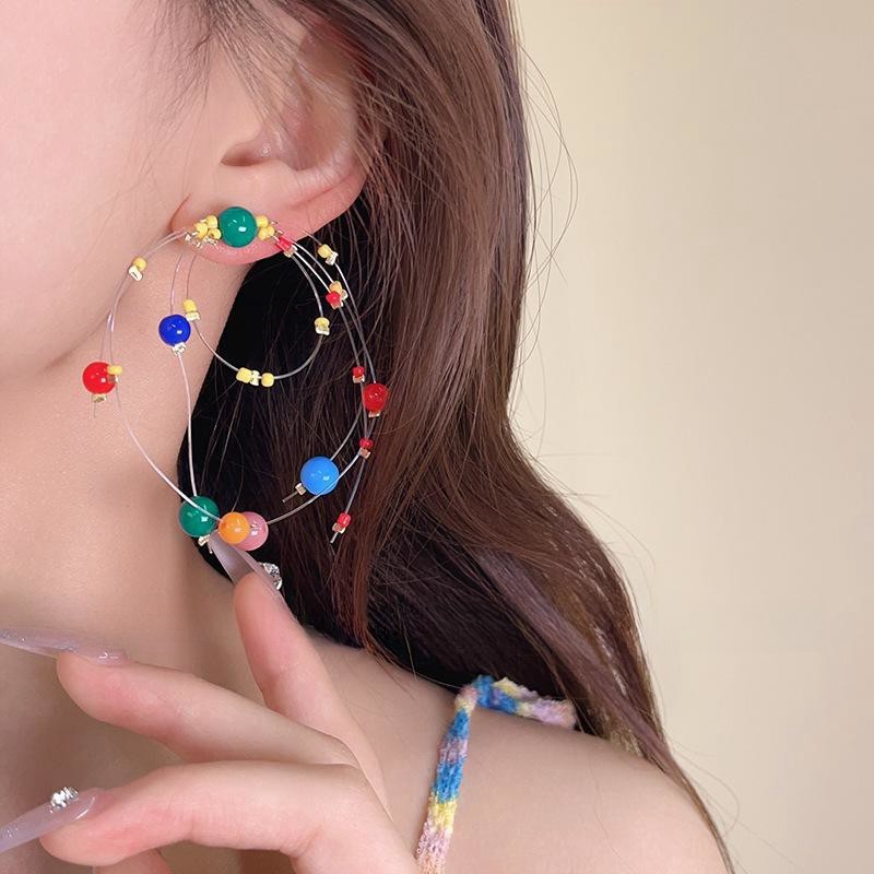 Colorful Fireworks Beaded Earrings - 2025 New Dopamine Contrast Color Long Earrings for Personality and Fun Colorful Fireworks Beaded Earrings - 2025 New Dopamine Contrast Color Long Earrings for Personality and Fun