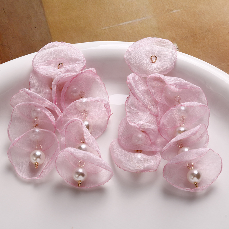 Colorful Floral Tassel Cluster Earrings for Girls - Long Romantic Crystal Ear Clips in Pastoral Forest Style for Vacation Wear Colorful Floral Tassel Cluster Earrings for Girls - Long Romantic Crystal Ear Clips in Pastoral Forest Style for Vacation Wear