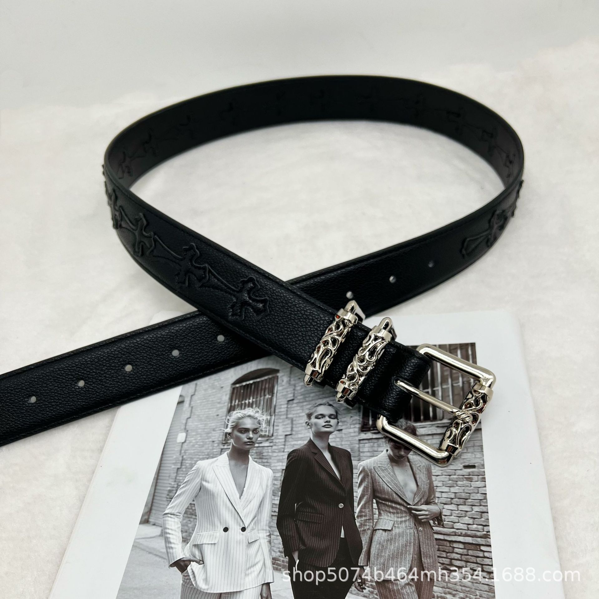 Colorful Lychee Pattern Unisex Belt - Retro Artistic Cro Leather Design for Youth, Vintage 90s Fashion Accessory