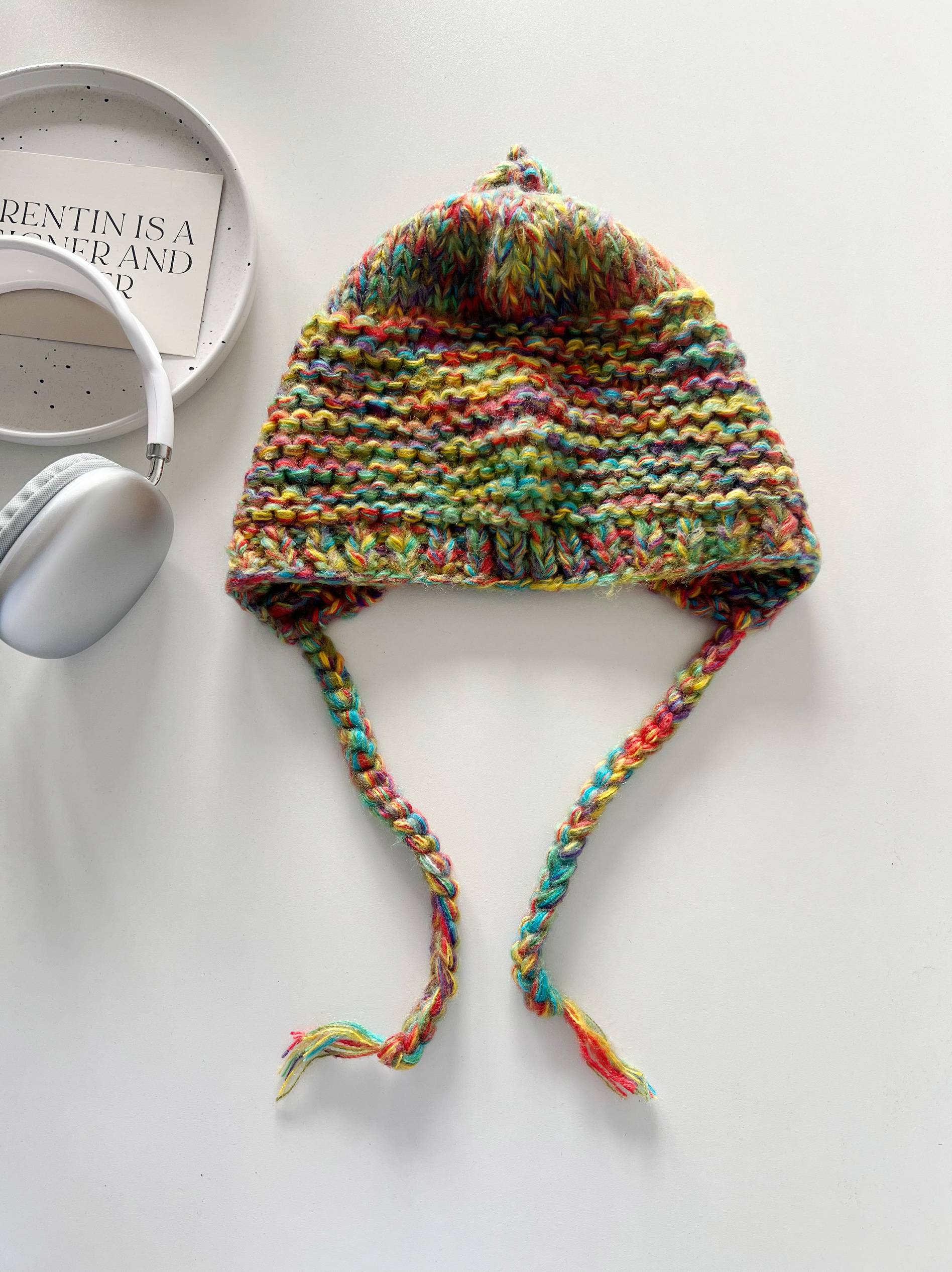 Colorful Oversized Knitted Beanie Hat for Women - Cute Braided Yarn Design with Ear Protection for Autumn and Winter Cold Weather