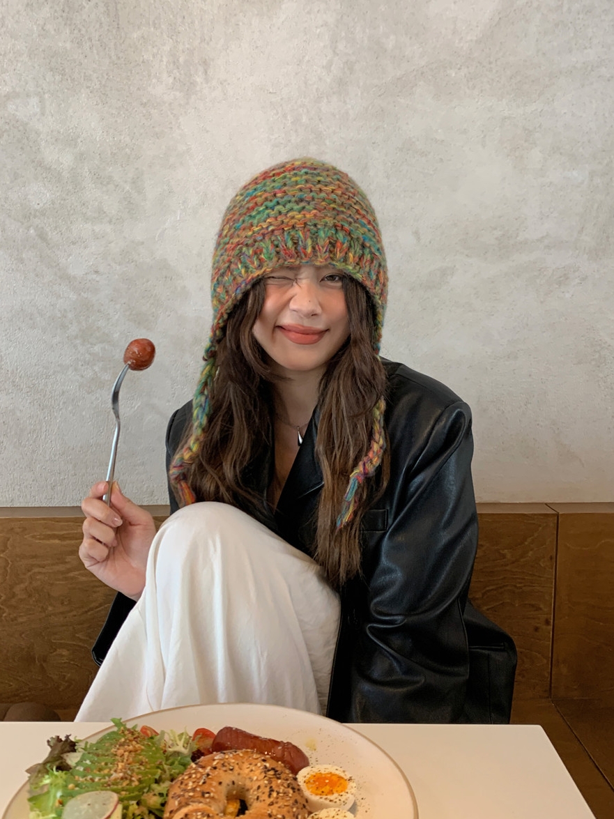 Colorful Oversized Knitted Beanie Hat for Women - Cute Braided Yarn Design with Ear Protection for Autumn and Winter Cold Weather Colorful Oversized Knitted Beanie Hat for Women - Cute Braided Yarn Design with Ear Protection for Autumn and Winter Cold Weather