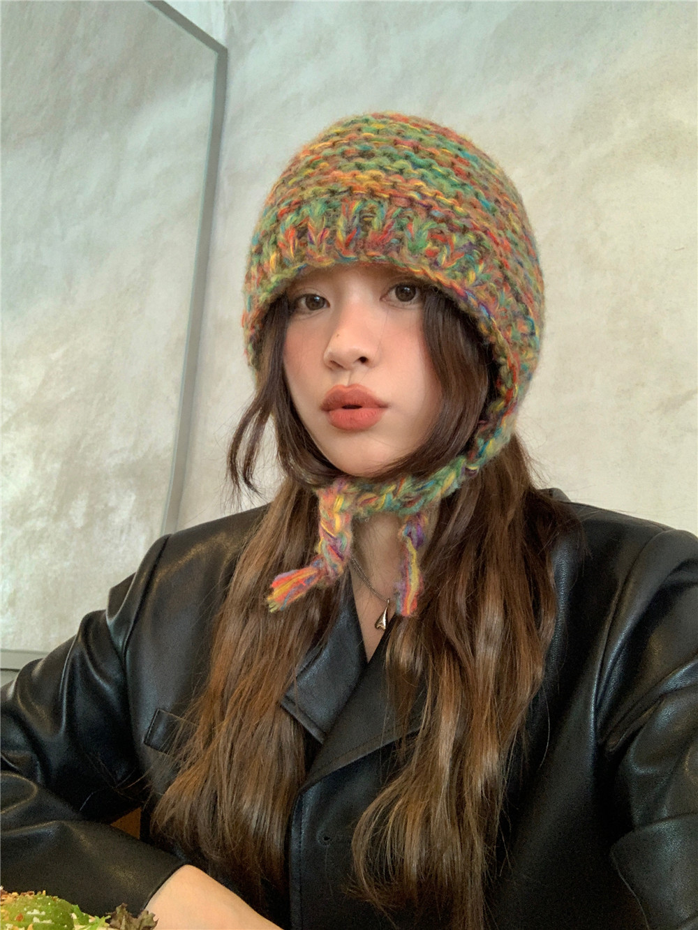 Colorful Oversized Knitted Beanie Hat for Women - Cute Braided Yarn Design with Ear Protection for Autumn and Winter Cold Weather Colorful Oversized Knitted Beanie Hat for Women - Cute Braided Yarn Design with Ear Protection for Autumn and Winter Cold Weather