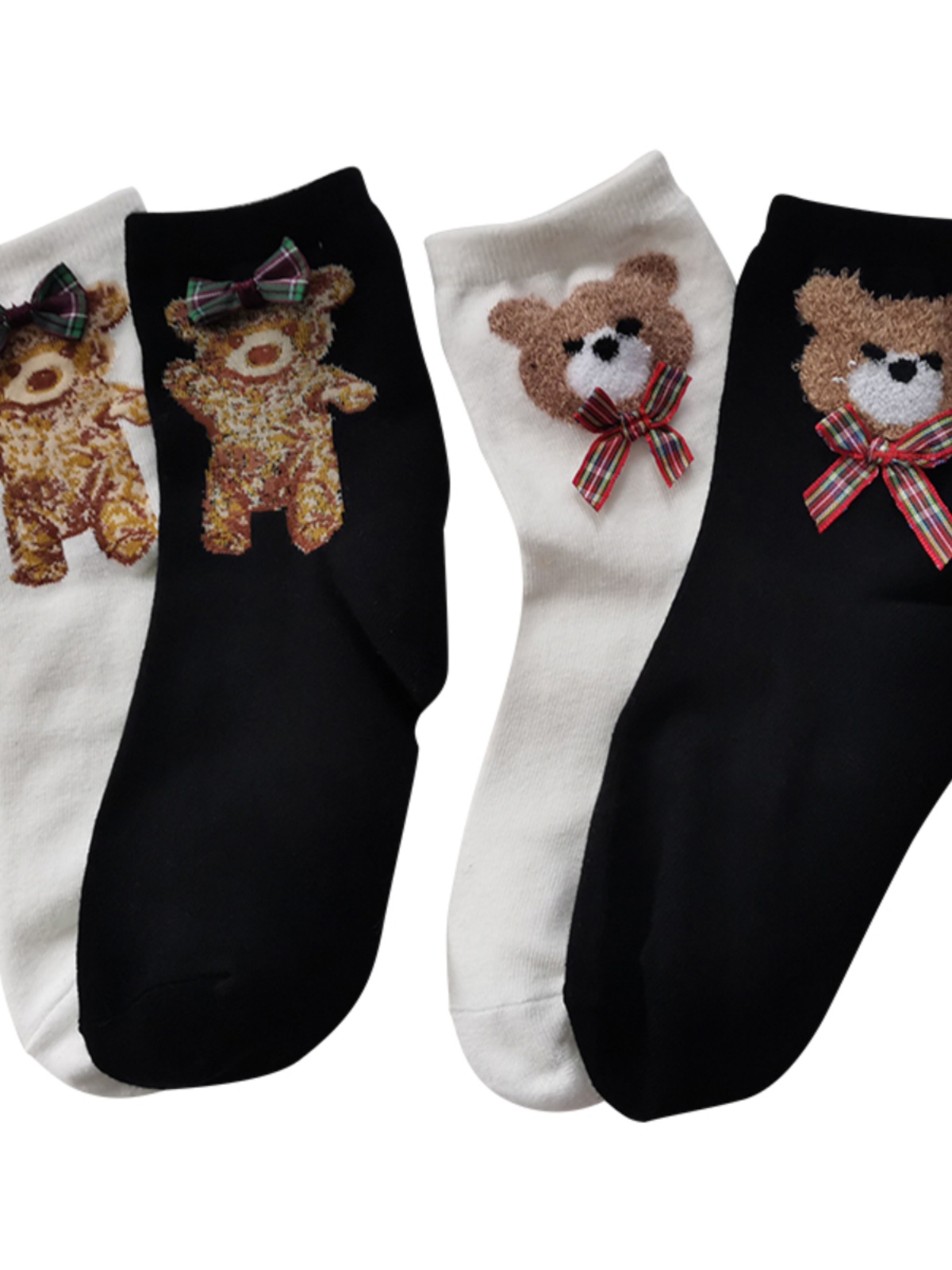 Cotton Mid-Tube JK Socks with Embroidered Badge - 3 Pairs - Women's Spring Autumn Uniform Style Short Socks Cotton Mid-Tube JK Socks with Embroidered Badge - 3 Pairs - Women's Spring Autumn Uniform Style Short Socks