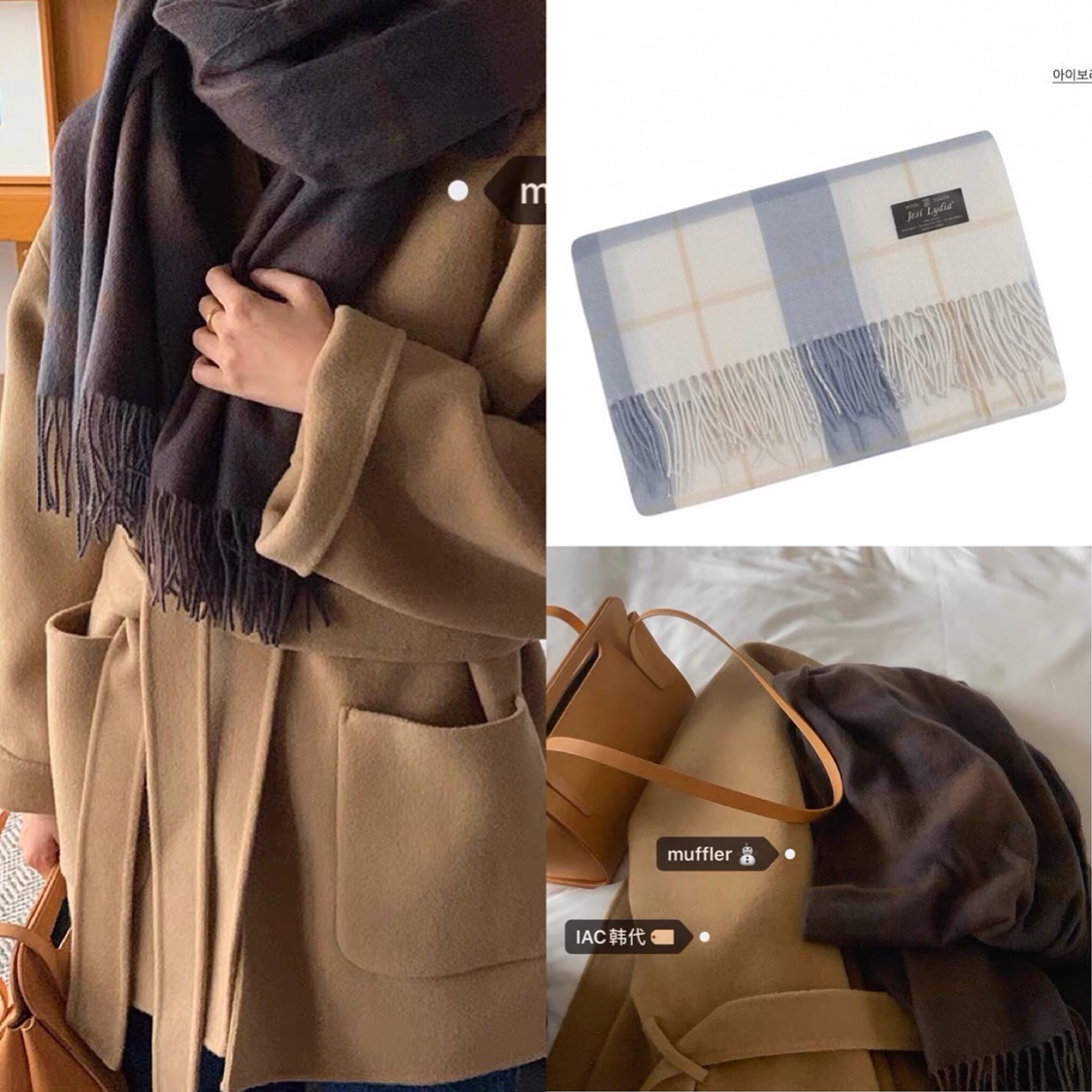 Cozy Dark Plaid Scarf - Korean Style Accessory for a Warm, Forest-Inspired Look Cozy Dark Plaid Scarf - Korean Style Accessory for a Warm, Forest-Inspired Look