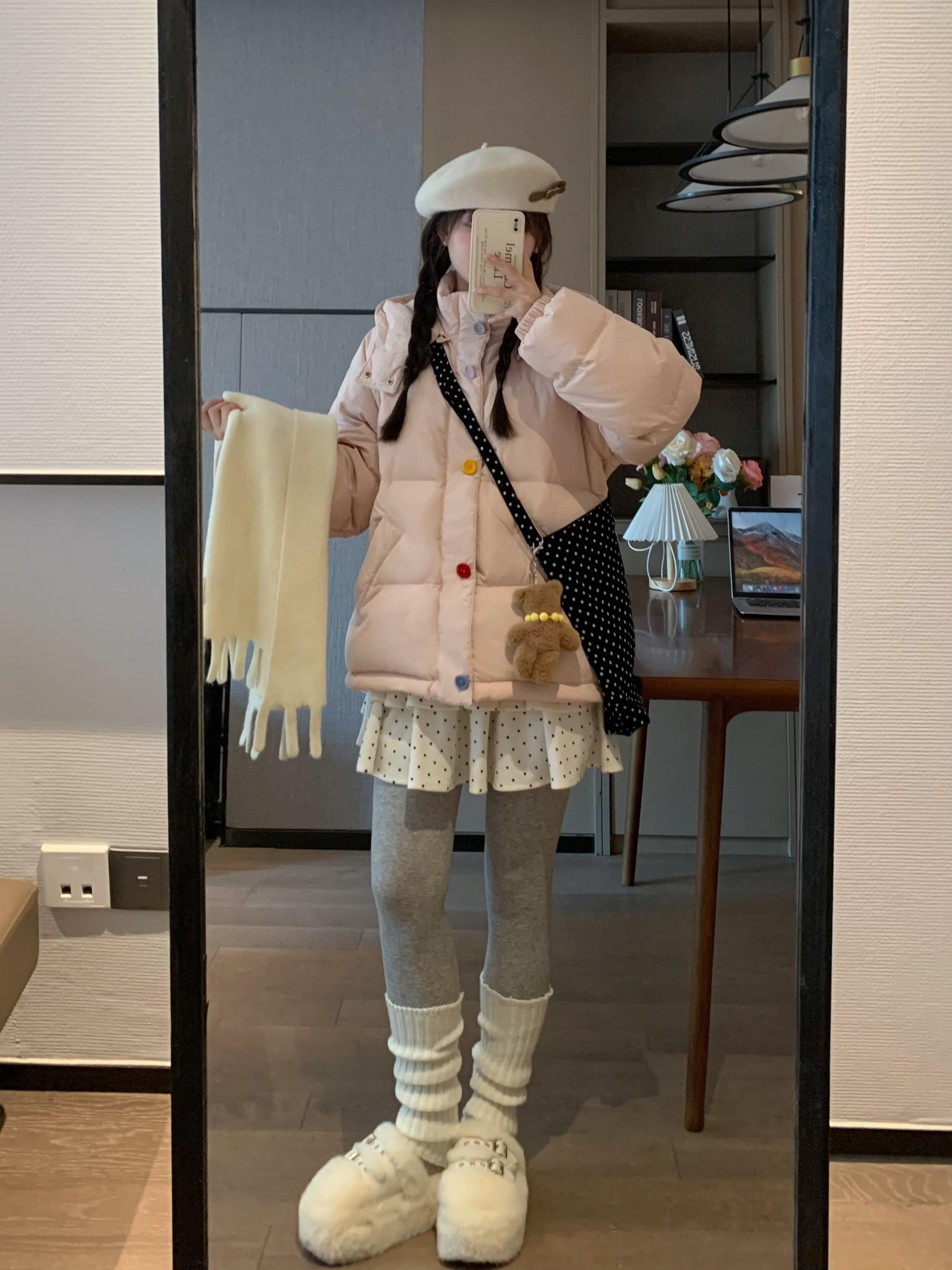 Cozy Pink Down Jacket for Women - Thick Warm Cotton Coat in Korean Style - Sweet Autumn-Winter Essential Cozy Pink Down Jacket for Women - Thick Warm Cotton Coat in Korean Style - Sweet Autumn-Winter Essential