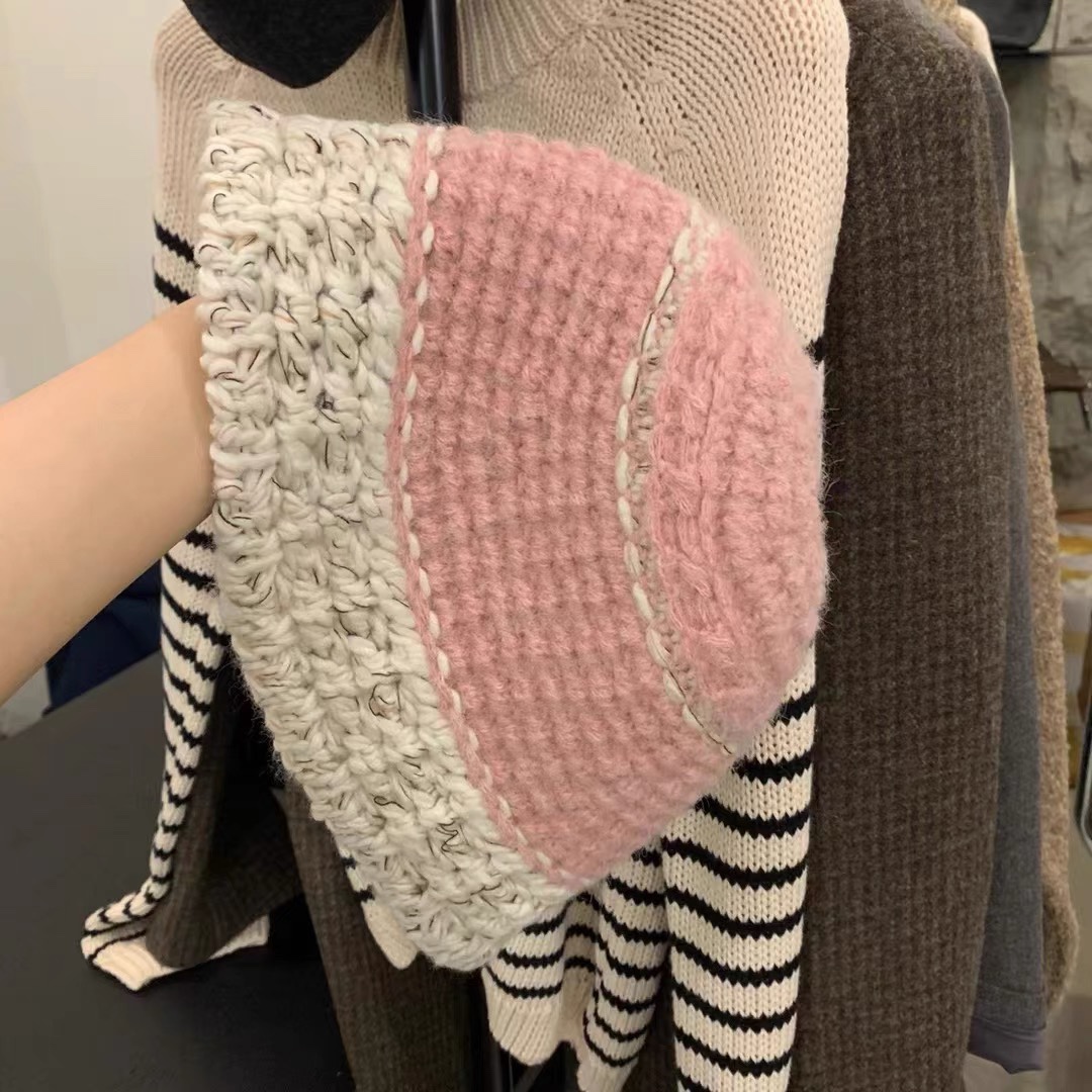 Cream Alpaca Wool Knitted Fisherman Hat - Handmade Winter Warm Korean Style Beanie Cream Alpaca Wool Knitted Fisherman Hat - Handmade Winter Warm Korean Style Beanie